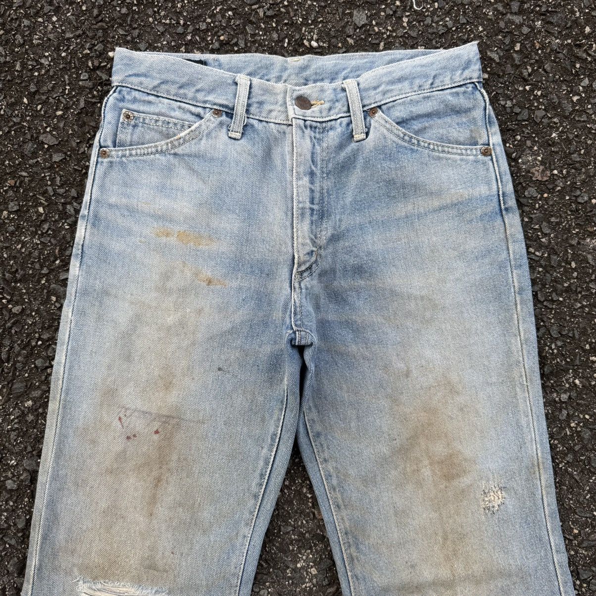 Japan Blue × Jean × Vintage VINTAGE BLUE WAY FLARE FADED RUSTY JEAN DENIM PANTS Size US 30 / EU 46 - 4 Thumbnail