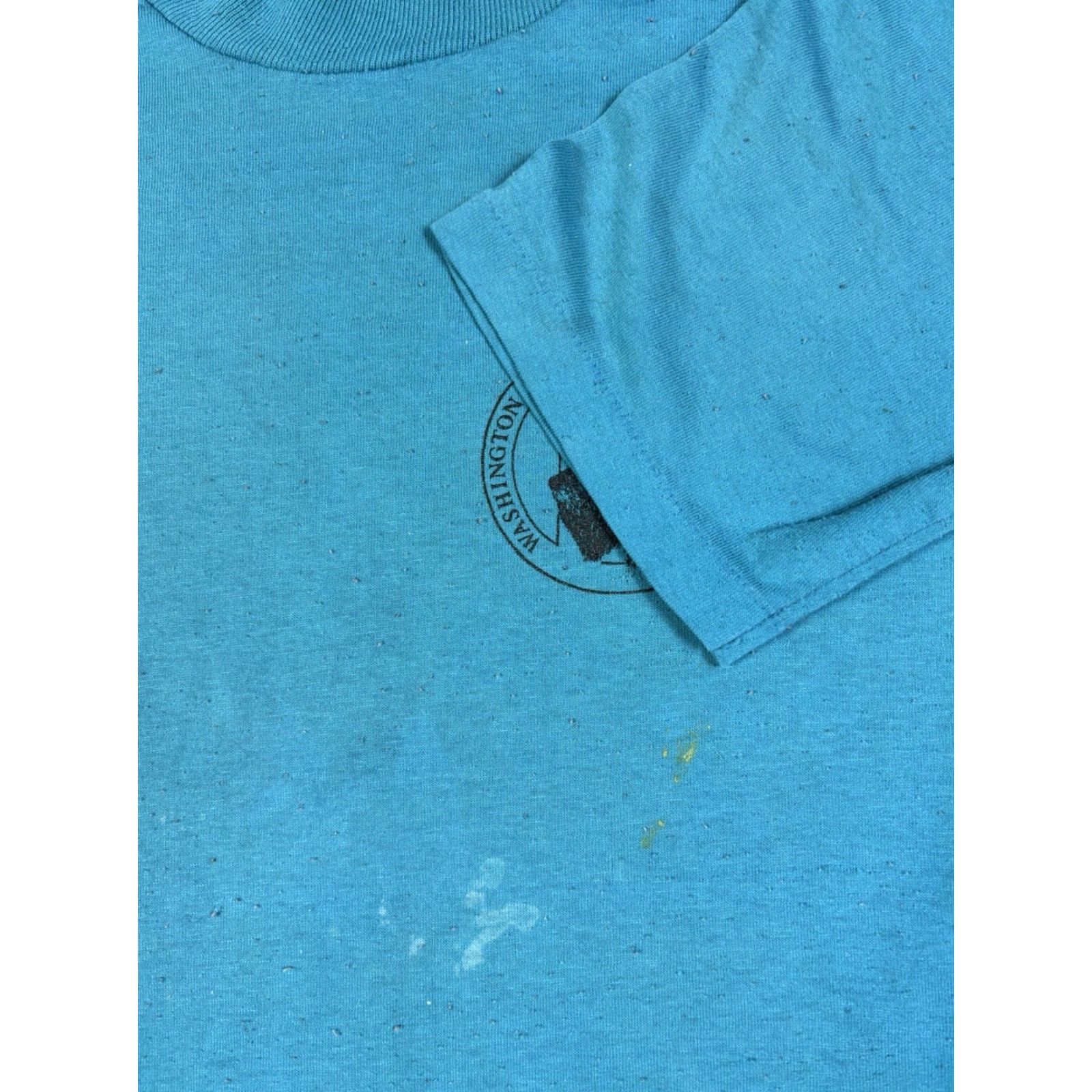 Jerzees VINTAGE Jerzees Dog Graphic T-Shirt M Blue Crew Neck Short Sleeve Men 80s Retro Peanuts Rainbow Cars - 80s, Dog, Retro Size US M / EU 48-50 / 2 - 7 Thumbnail