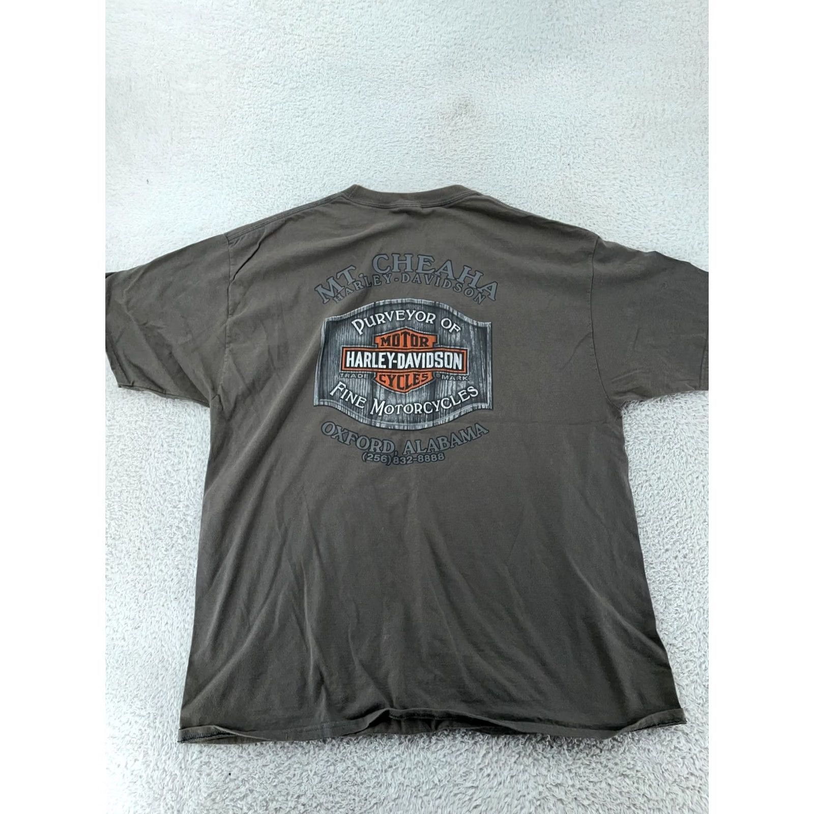 Harley Davidson Harley-Davidson Pocket Shirt Mens XL Mt. Cheaha Oxford Alabama Motorcycle Tee Gray Crew Neck Short Sleeve Pockets Graphic Print Welcome Size US XL / EU 56 / 4 - 2 Thumbnail