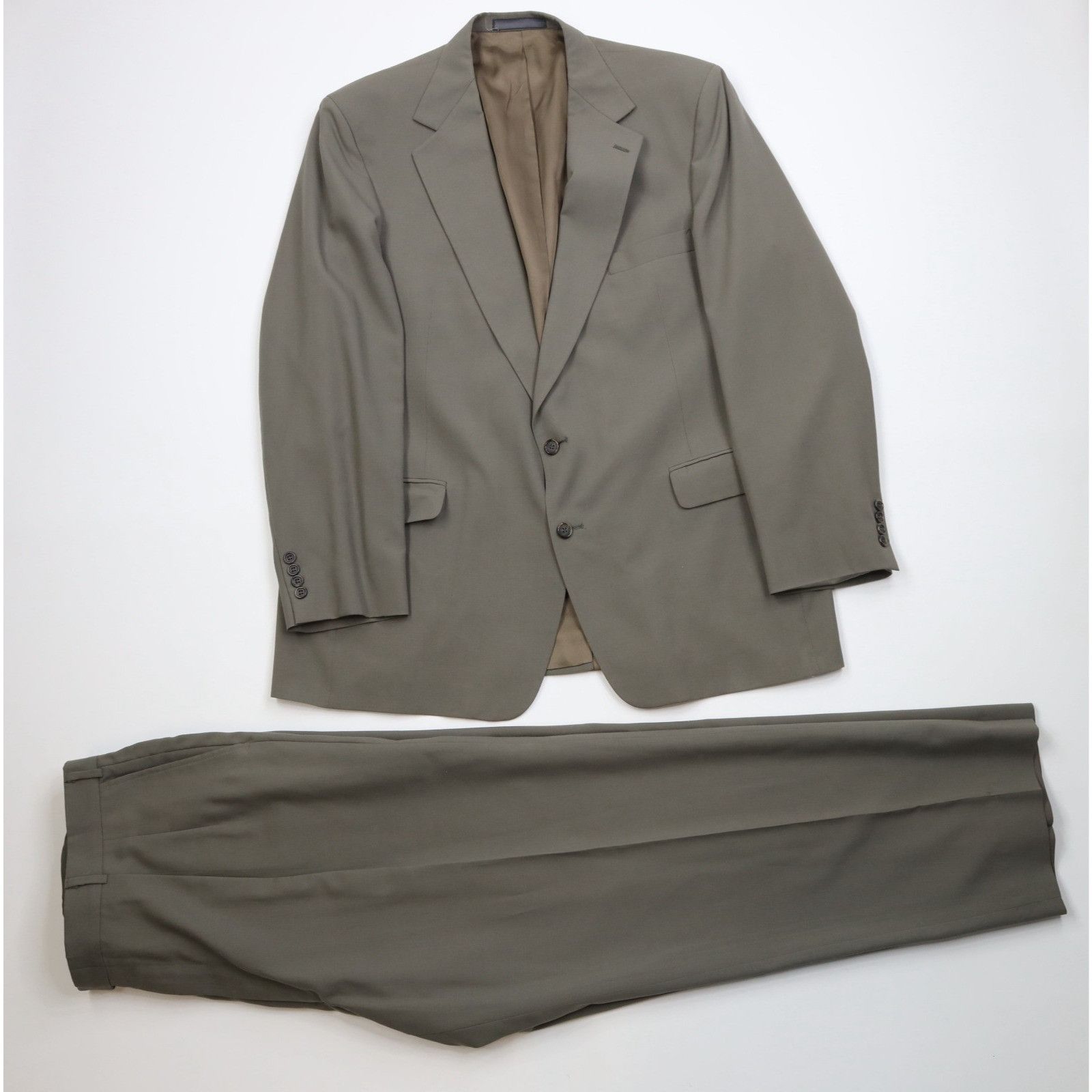 Vintage Vintage 90s Streetwear 2 Piece Wool Suit Wedding Green Size 48L - 1 Thumbnail