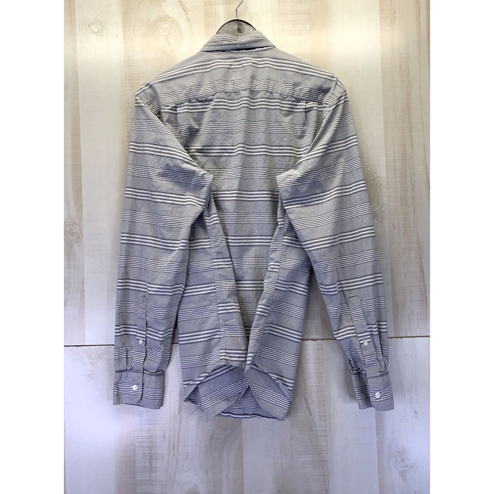 J.Crew J.CREW Gray White Stripe Button-Down Shirt Mens L Size US L / EU 52-54 / 3 - 7 Thumbnail