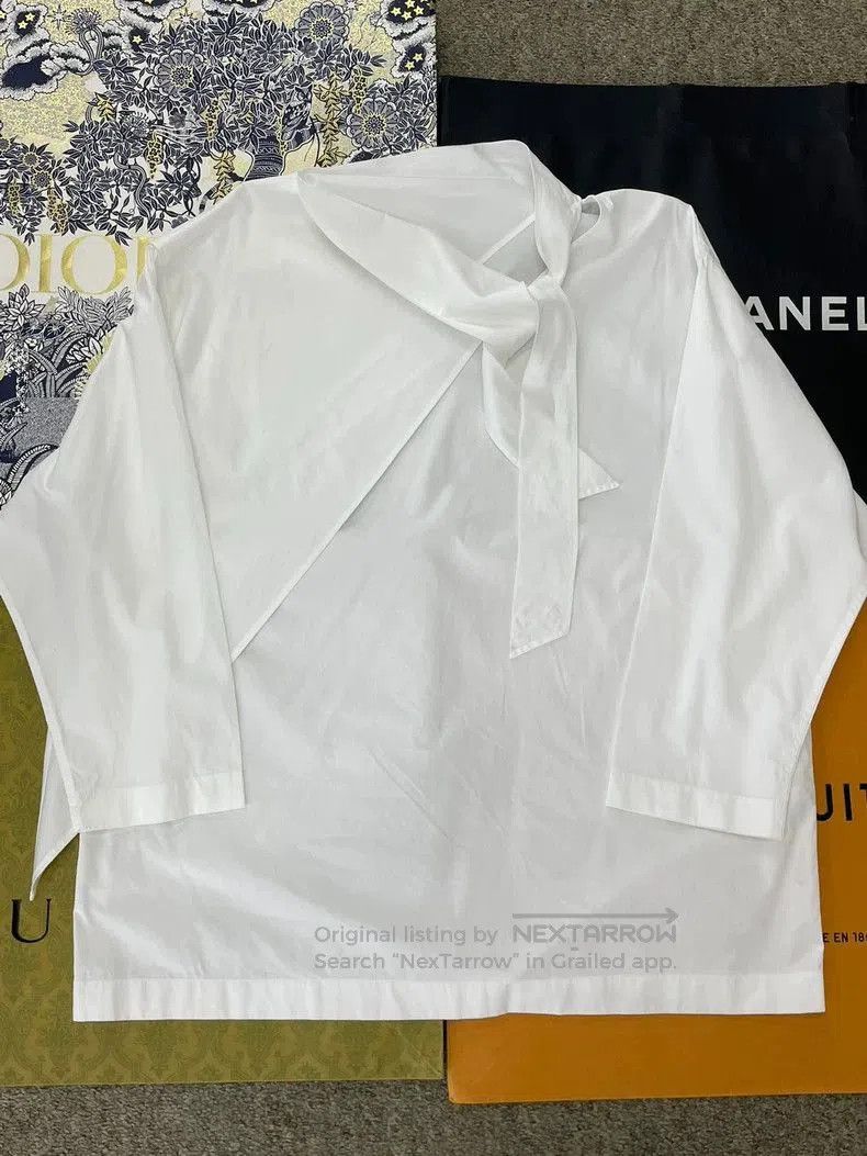 Hermes Hermes White Irregular Collar Shirt. Size US M / EU 48-50 / 2 - 1 Thumbnail