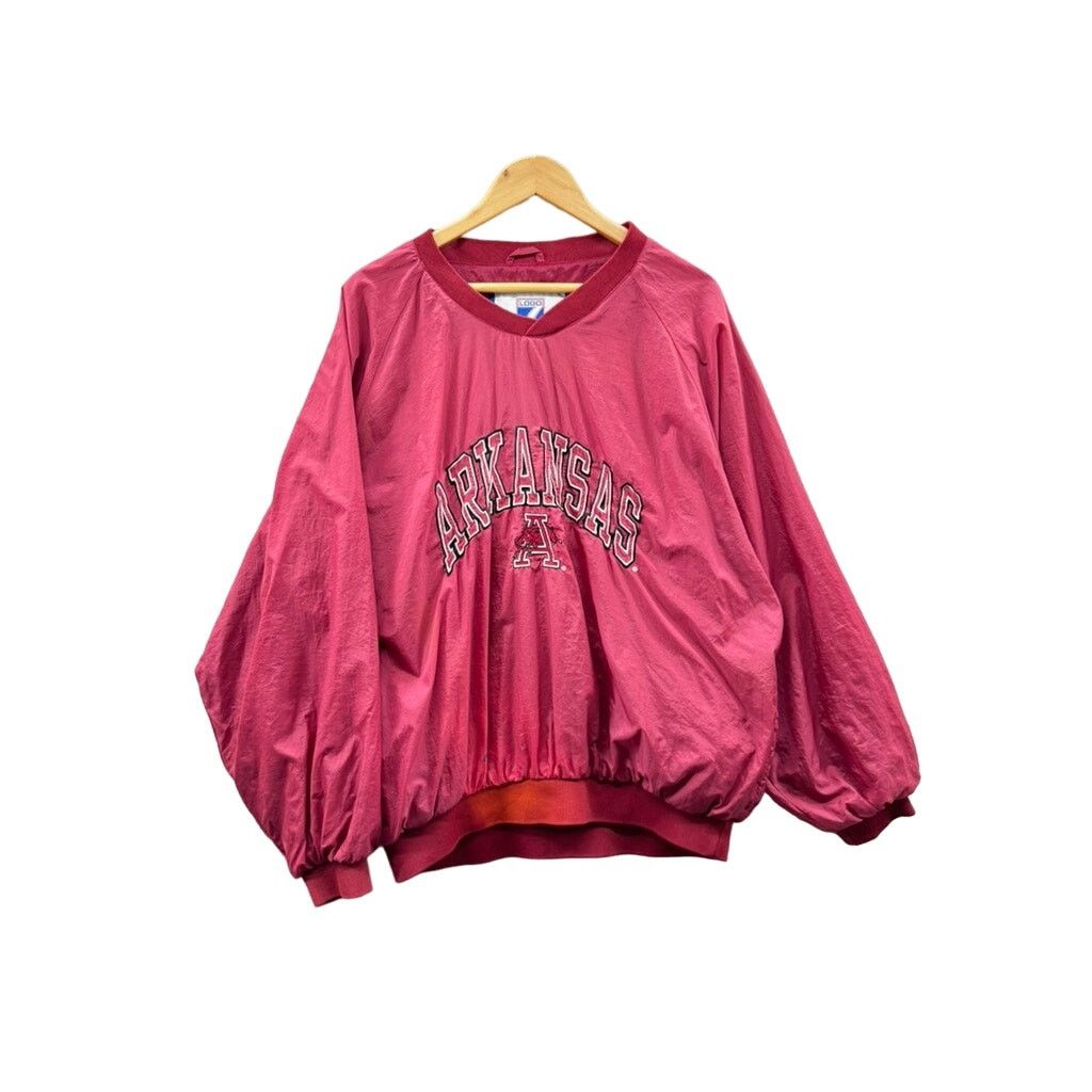 Logo 7 × Vintage 1990's Logo 7 Arkansas Univ. Distressed Pullover Windbreaker Size US XL / EU 56 / 4 - 1 Thumbnail