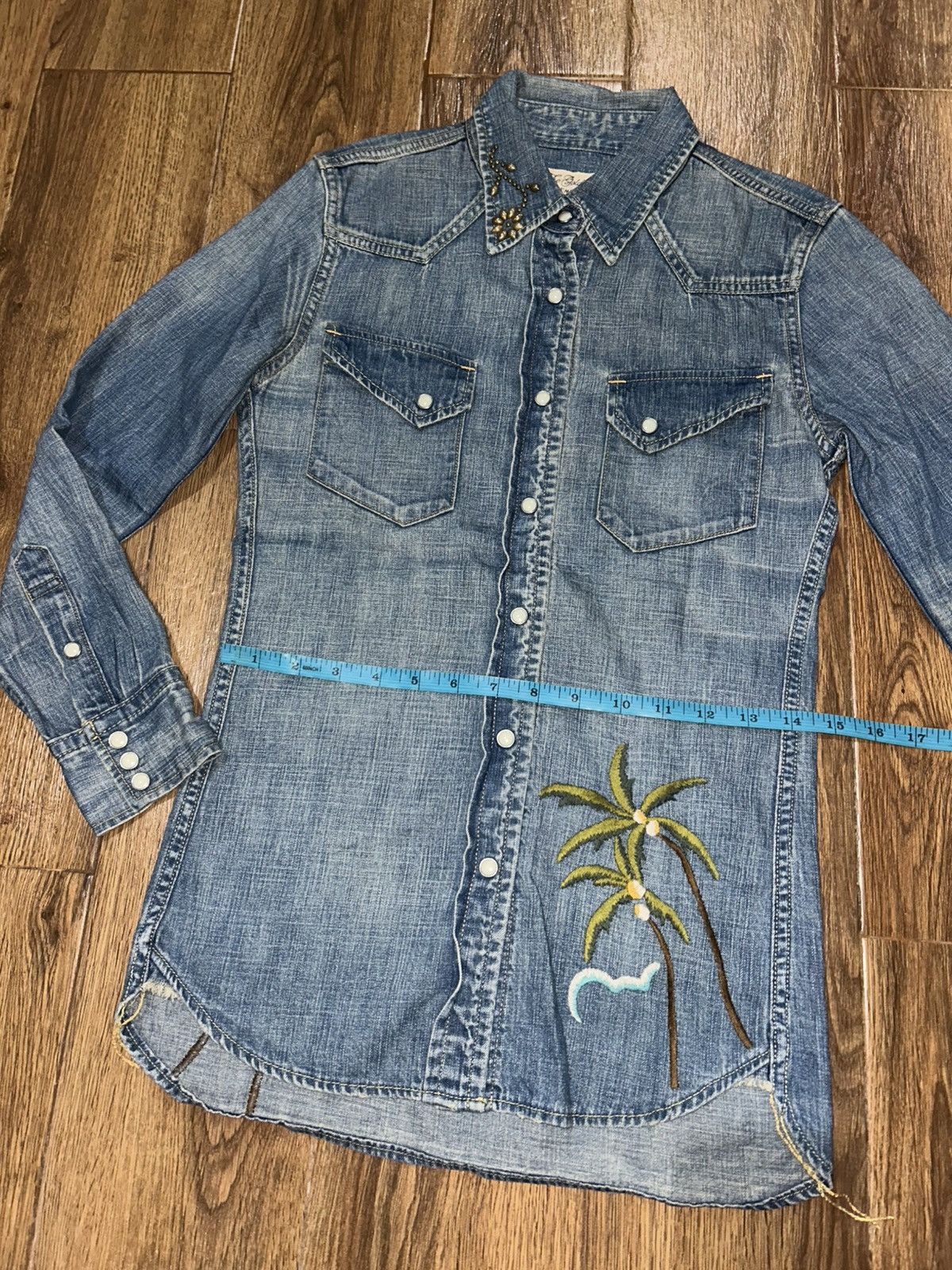 Remi Relief Remi Relief Embroidery Western Denim Shirt Size S / US 4 / IT 40 - 14 Thumbnail