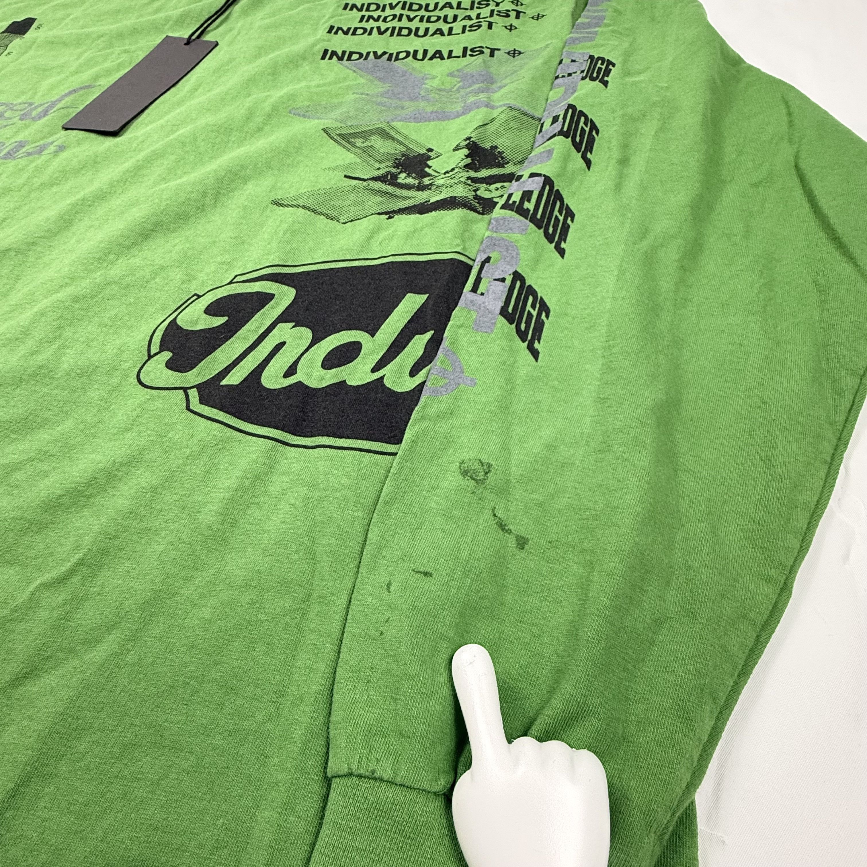 INDIVIDUALIST Individualist Green Graphic Long Sleeve Shirt Streetwear Size US XXL / EU 58 / 5 - 2 Thumbnail
