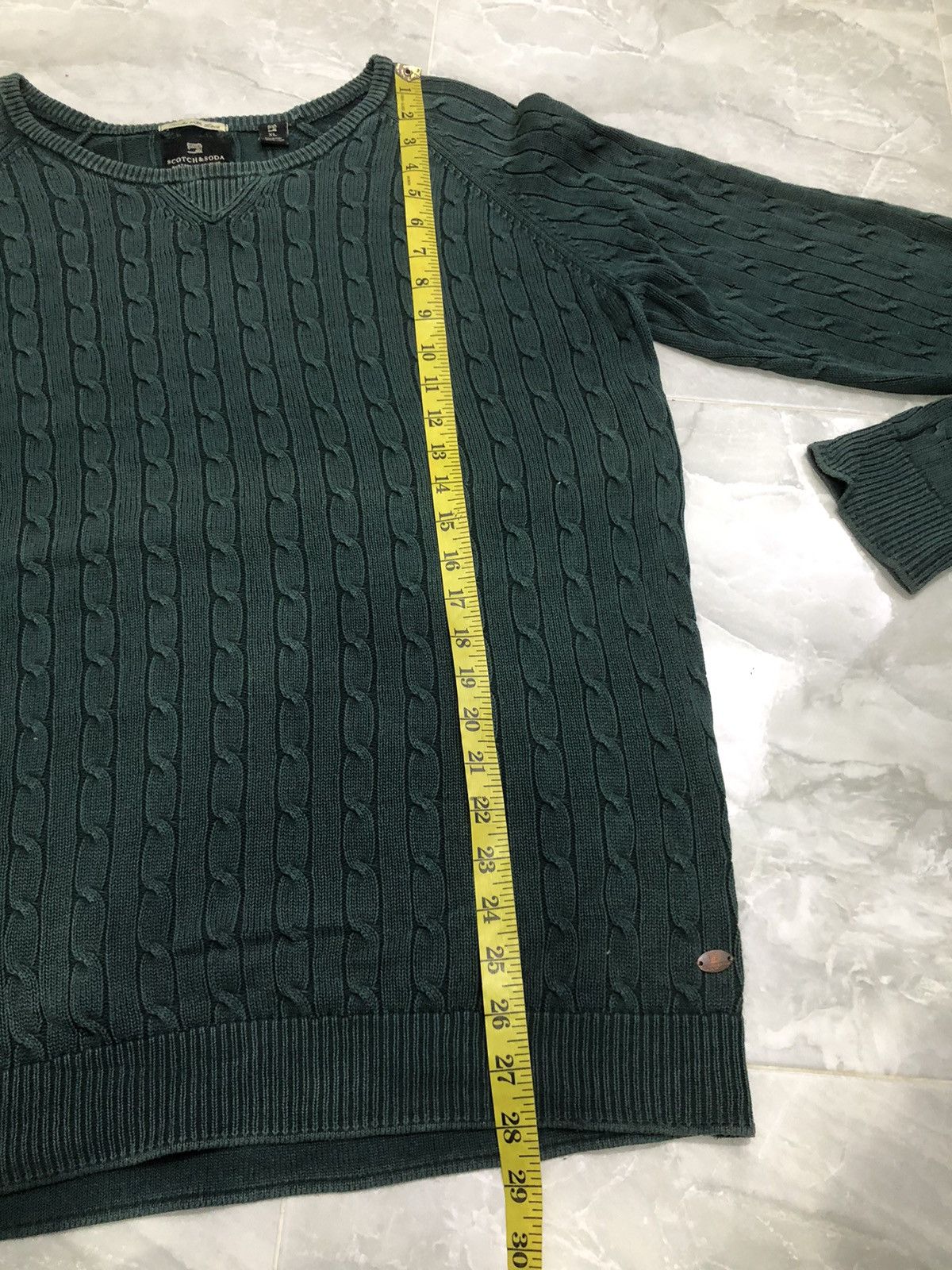Scotch & Soda Scotch & Soda Classic Cable Knit Sweater Suede Elbows Size US XL / EU 56 / 4 - 10 Thumbnail