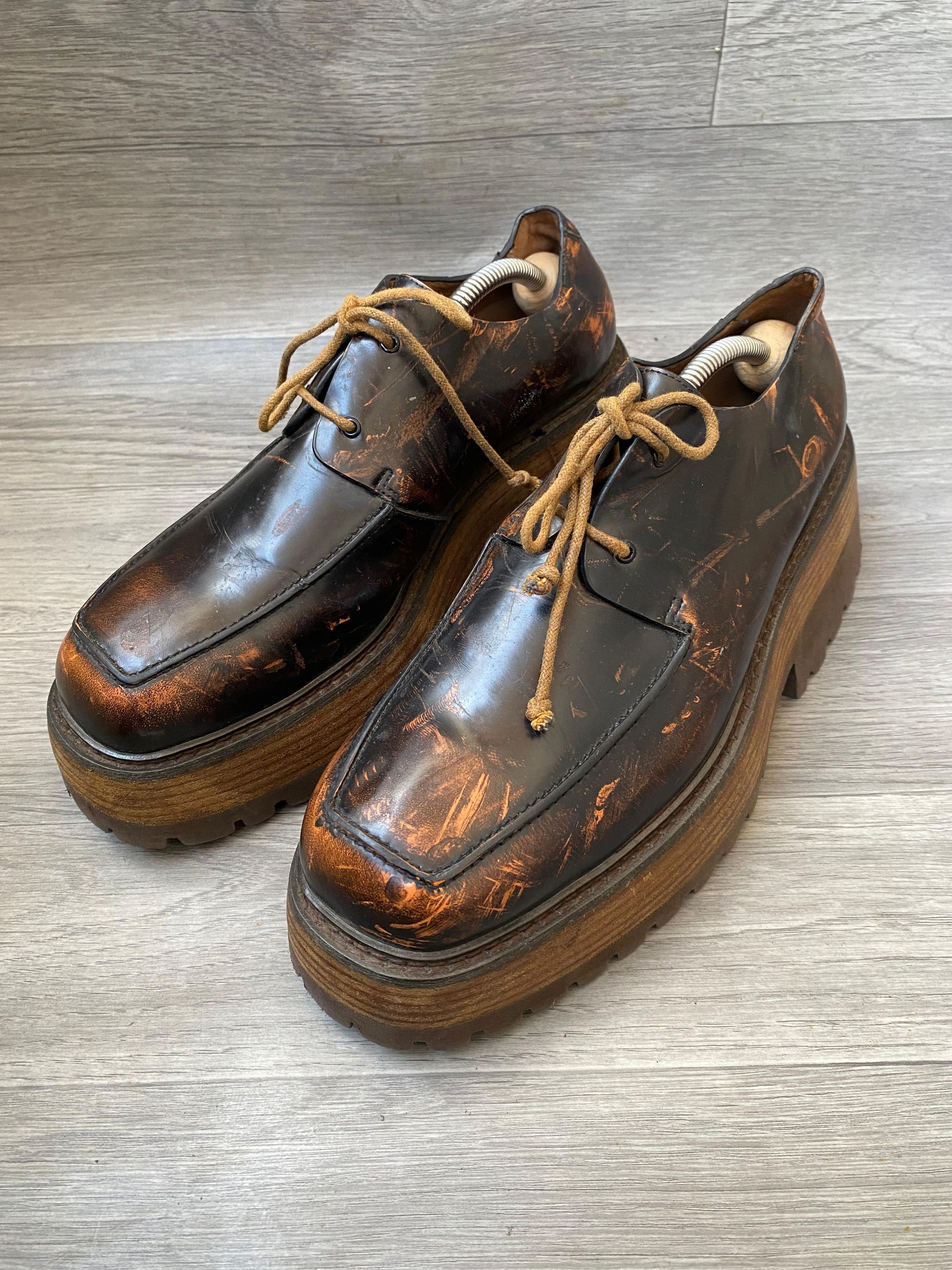 Marsell Marsell Platform Chunky Derby Distressed Look Shoes Sz 40 Size US 7 / EU 40 - 9 Thumbnail