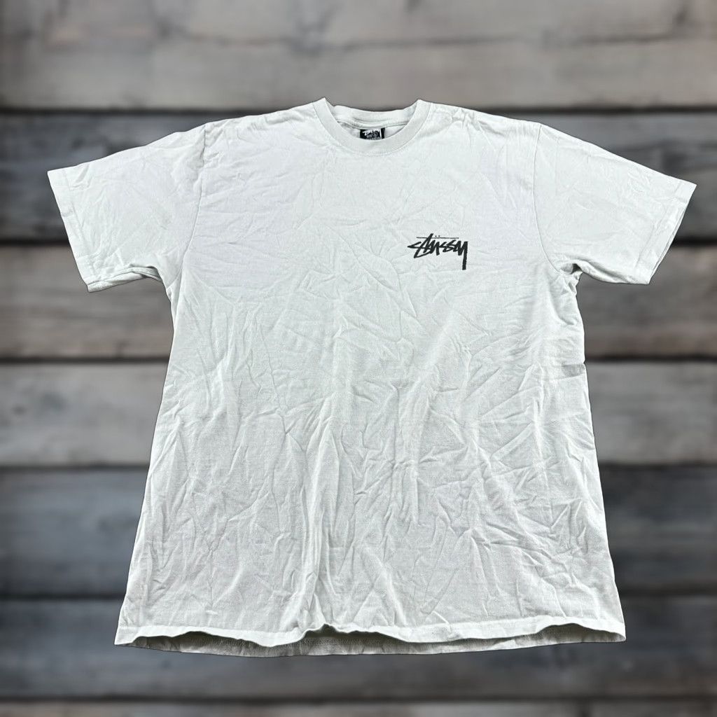 Bally VINTAGE Stussy Shirt Mens L White Graphic Cherries 8 Ball Logo Cotton Skater Y2K Size US L / EU 52-54 / 3 - 1 Thumbnail