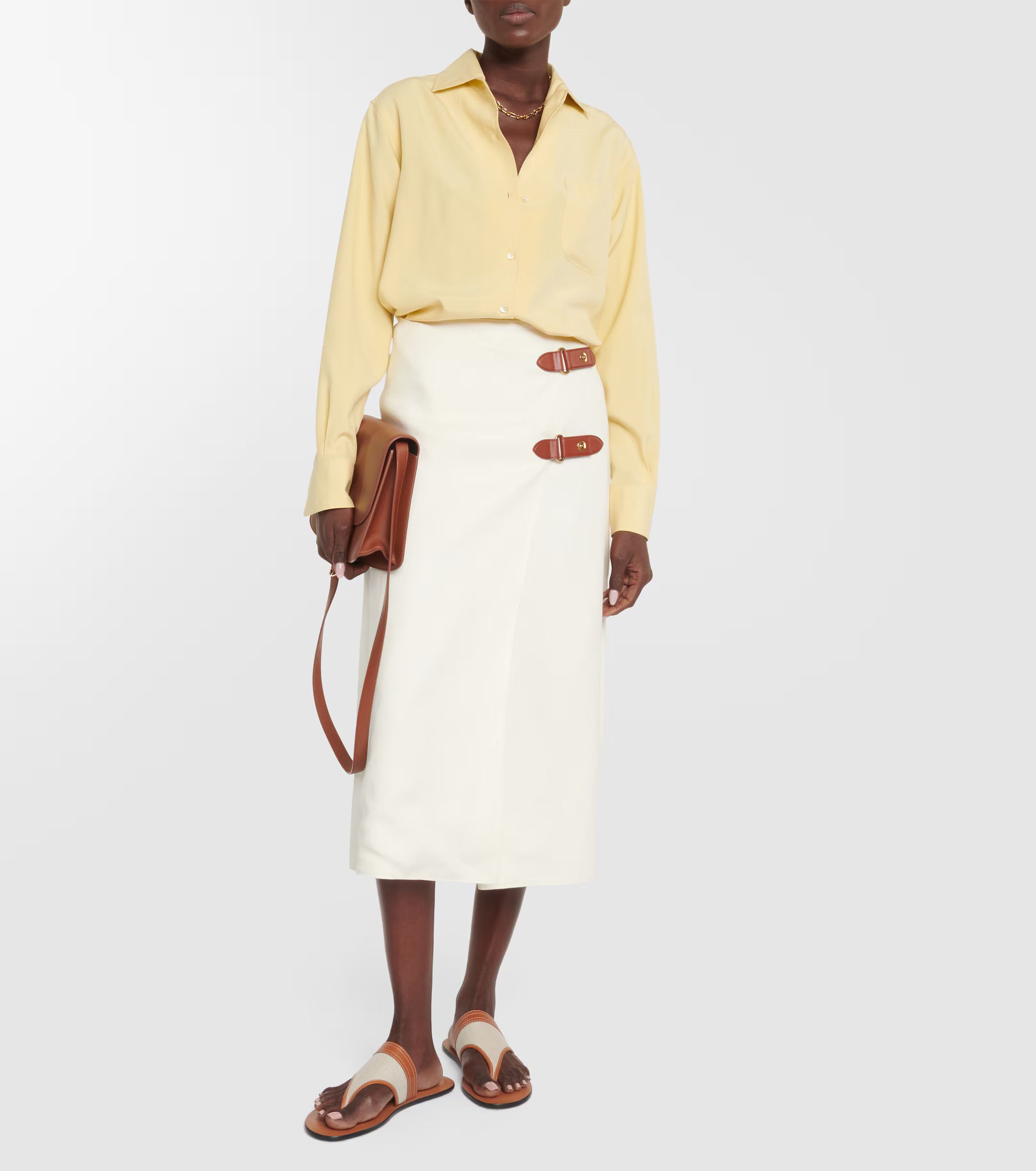 Loro Piana o1srvl11e0824 Alinne Midi Skirt in White Size 27" / US 4 / IT 40 - 2 Thumbnail