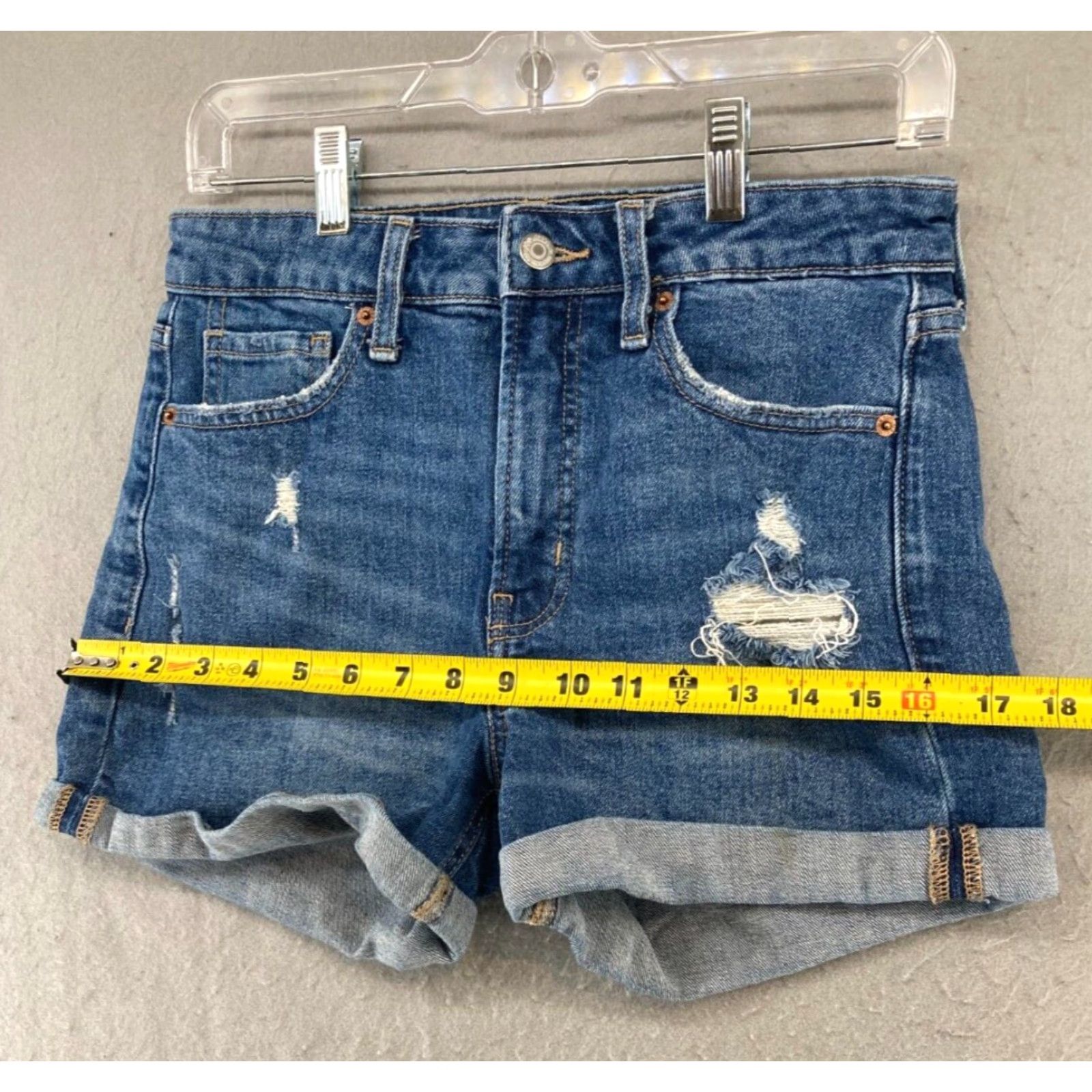 Old Navy Old Navy Women's Denim Shorts 6 Mid Rise Cuffed Distressed Blue 5-Pocket Casual Beach Walking Size 28" / US 6 / IT 42 - 3 Thumbnail