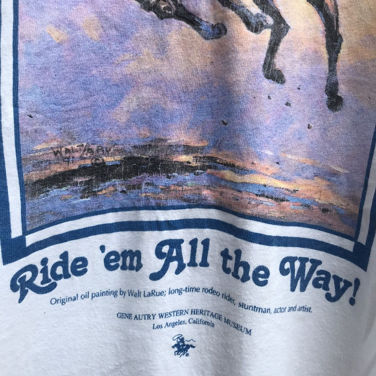 Arts & Science Vintage 90s WALT LA RUE art tee rodeo cowboys Size US XL / EU 56 / 4 - 3 Thumbnail