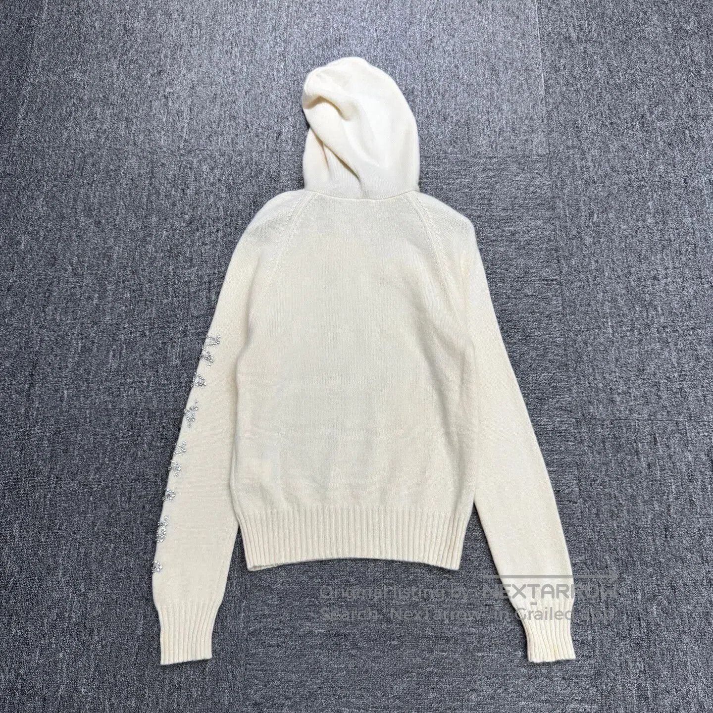 Max Mara MaxMara Letter woolen hooded hoodie hydraulic drill| Size S / US 4 / IT 40 - 2 Thumbnail