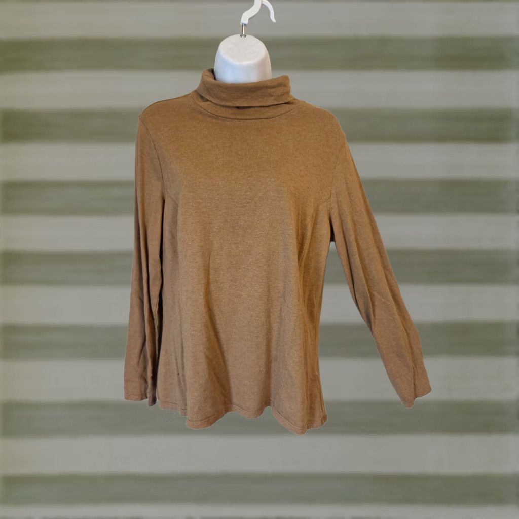 Coldwater Creek Coldwater Creek Shirt Womens M Brown Turtleneck Long Sleeve Top Size M / US 6-8 / IT 42-44 - 1 Thumbnail
