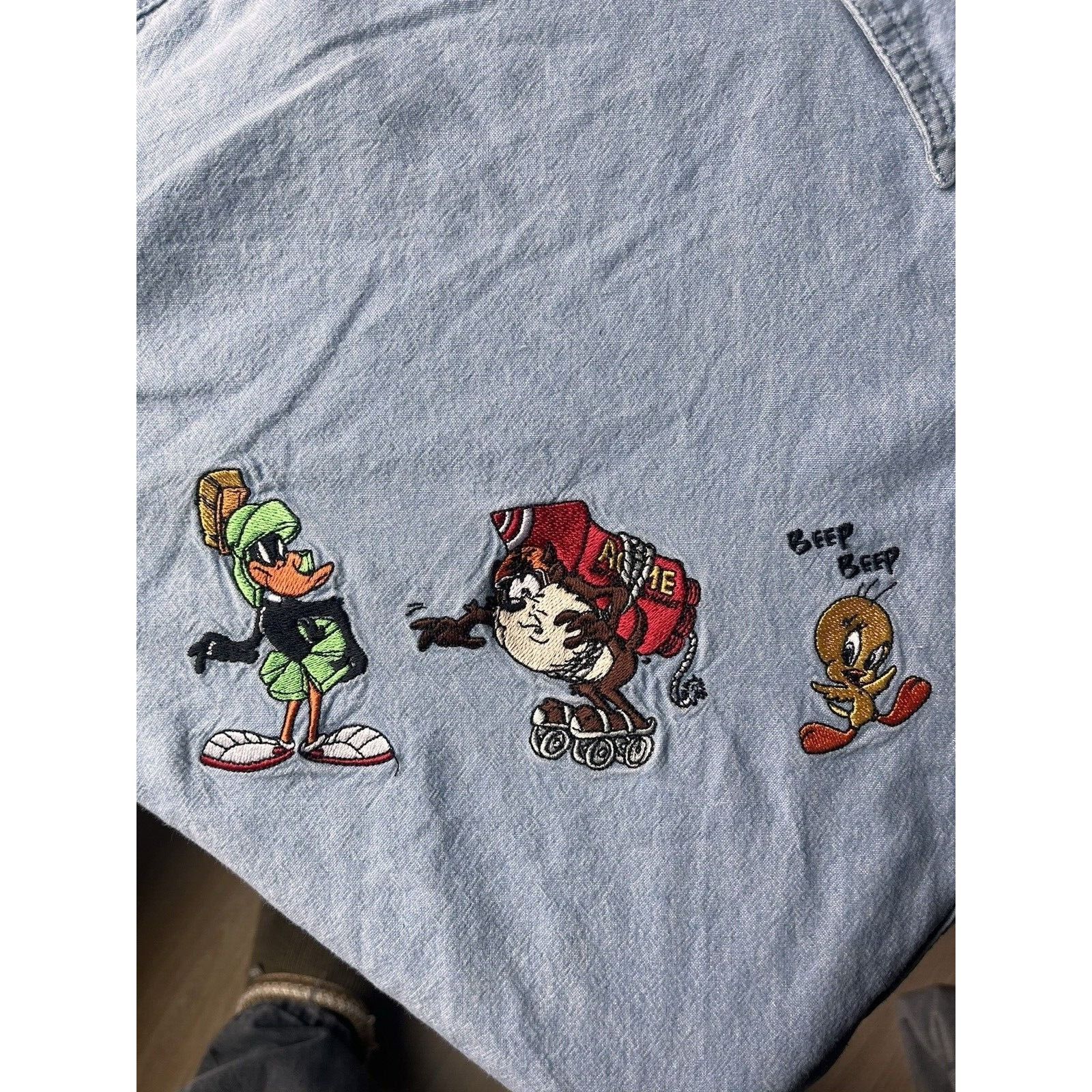 Vintage VINTAGE LOONEY TUNES BUGS BUNNY MARVIN MARTIAN DENIM SHIRT Size US XL / EU 56 / 4 - 5 Thumbnail