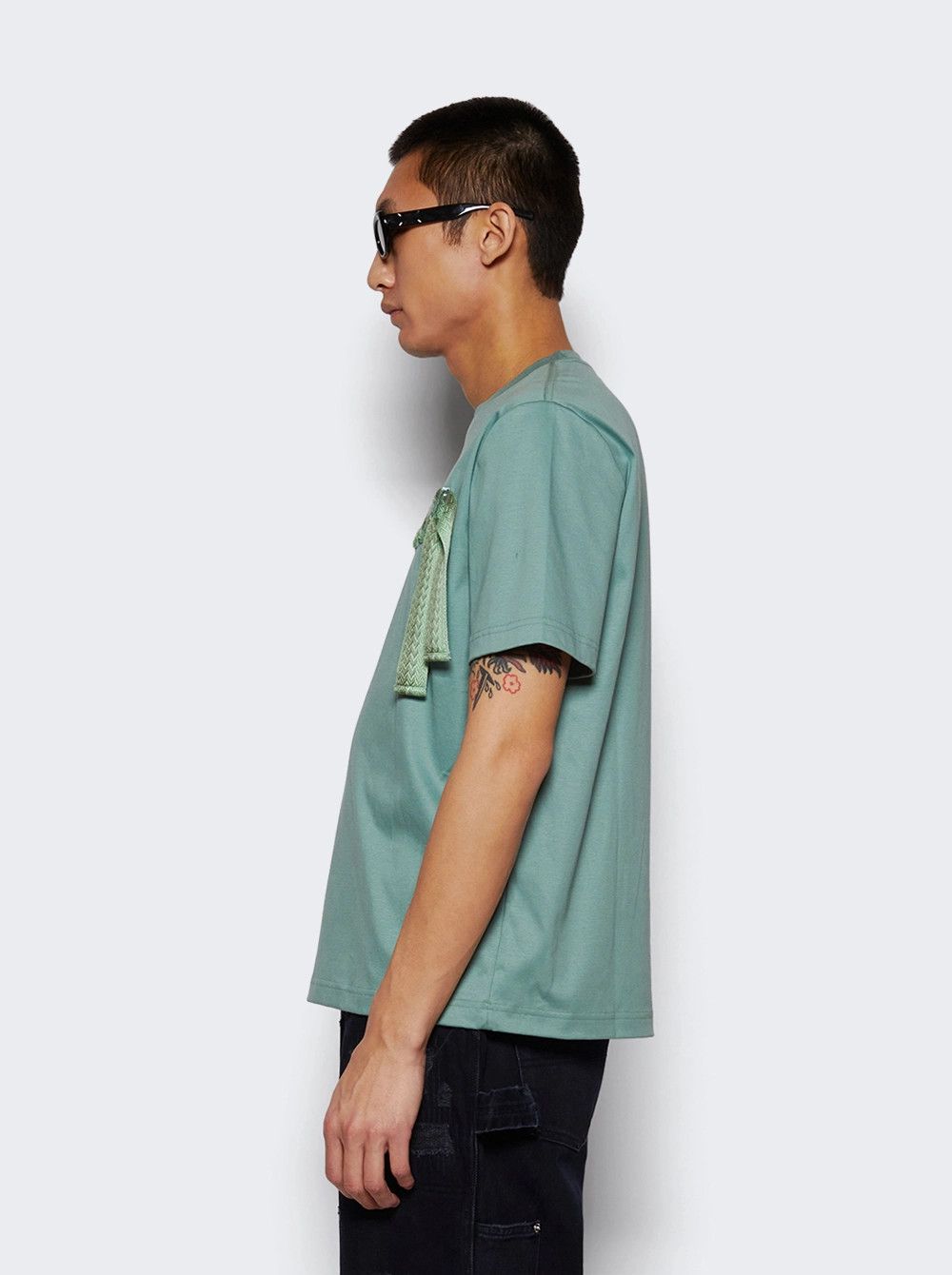 Lanvin o1mle0426 Curb Lace Short Sleeve T-Shirt in Green Size US L / EU 52-54 / 3 - 4 Thumbnail