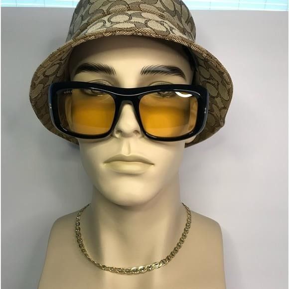 Gucci New Authentic Unisex GG1251S 001 Black/Yellow lenses Oversiz Size ONE SIZE - 4 Thumbnail