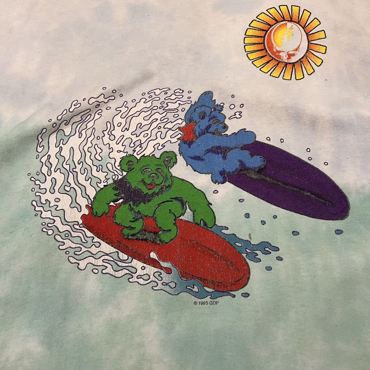 Vintage Vintage 1998 Grateful Dead Surfing Bears Tie Dye Tee Size XL Size US XL / EU 56 / 4 - 4 Thumbnail