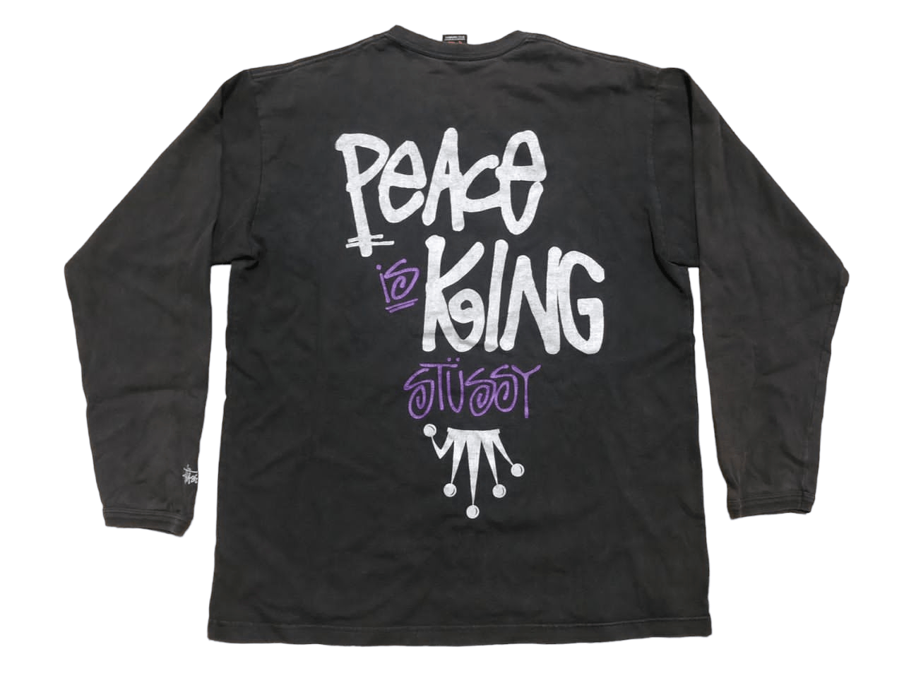 Stussy Vintage Y2K Stussy Peace Is King Long Sleeve Tee Sunfaded Size US XL / EU 56 / 4 - 2 Thumbnail