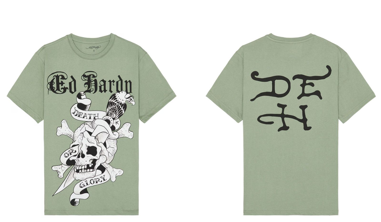 Ed Hardy Ed Hardy Death or Glory Skull Tee Light Olive ( M ) Size US M / EU 48-50 / 2 - 2 Thumbnail