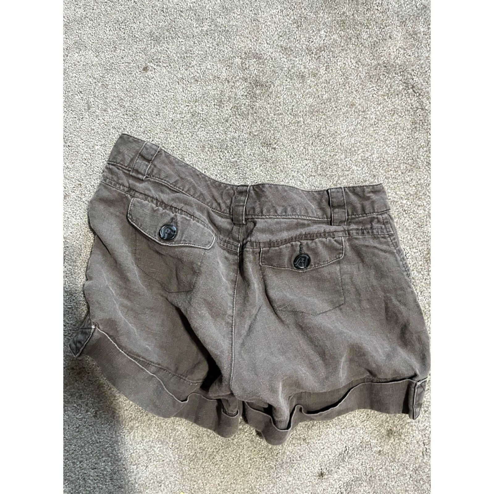 Banana Republic Banana Republic Brown Solid Chino Stretch Shorts Size 4 Flat Front Cotton Linen Women's Casual Summer 7 in Inseam Mens Womens Boys Girls Size 27" / US 4 / IT 40 - 2 Thumbnail