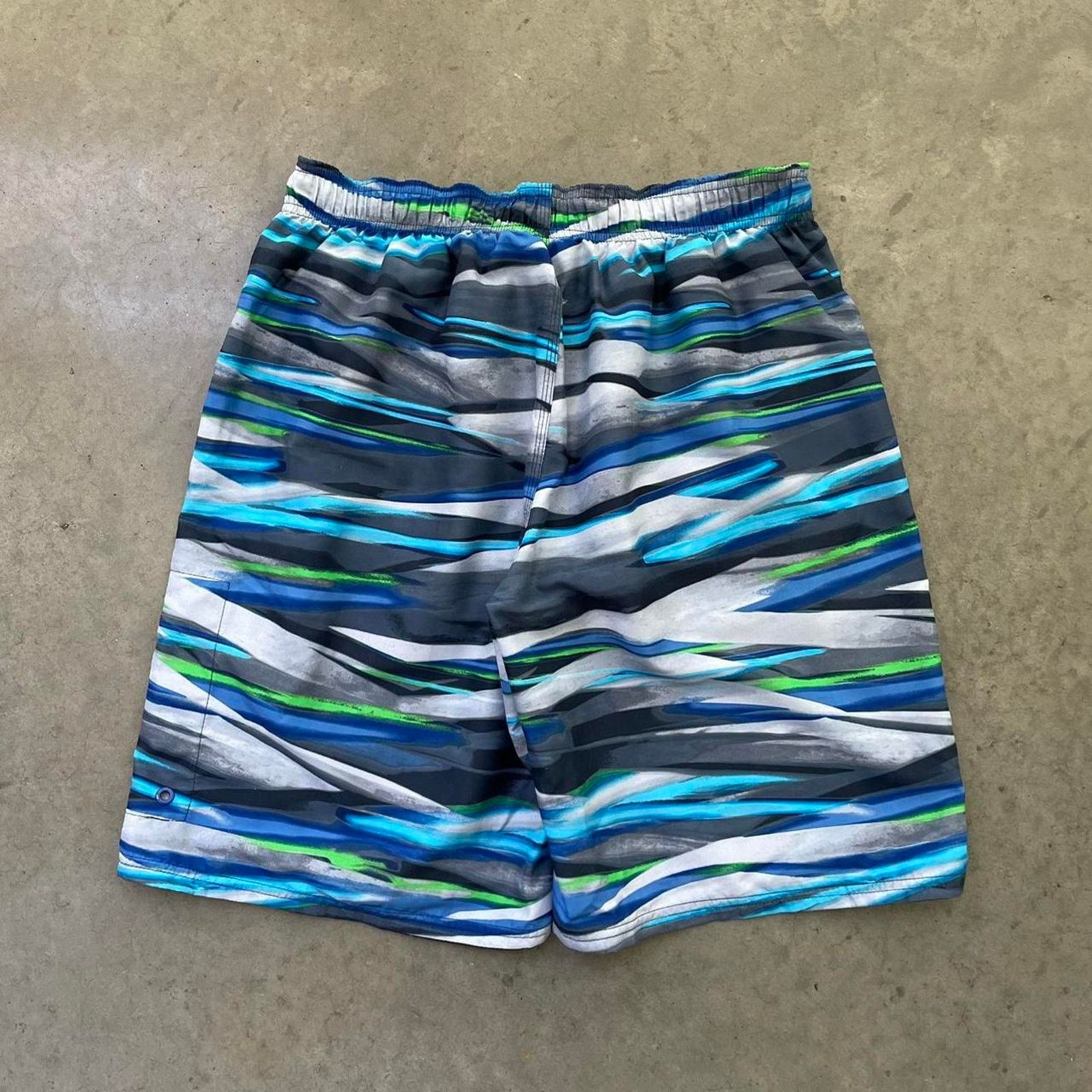 Nike Nike Blue/Green Pattern Swim Shorts Size US 32 / EU 48 - 2 Thumbnail