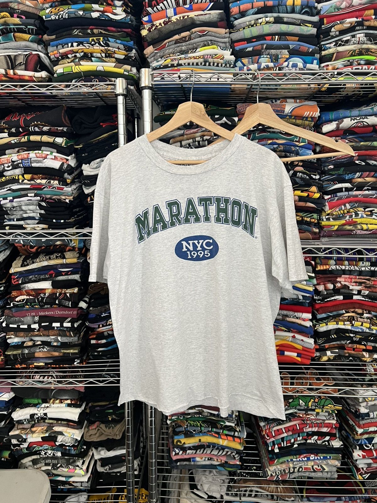 Sweat Vintage Nike Run NYC 1998 Marathon - Taille XL - Gris - Années 90