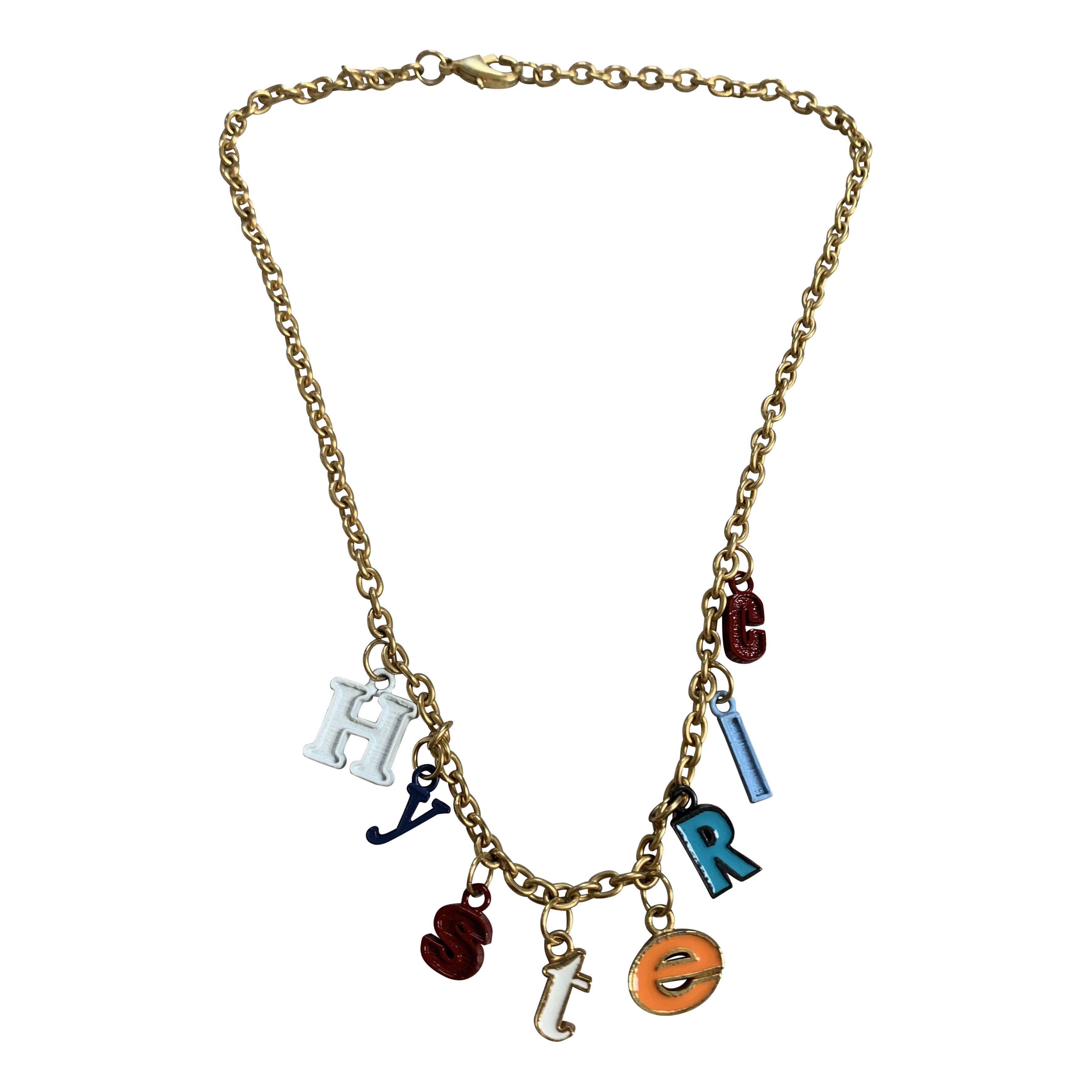image of Hysteric Glamour Spellout Charm Necklace, Men's