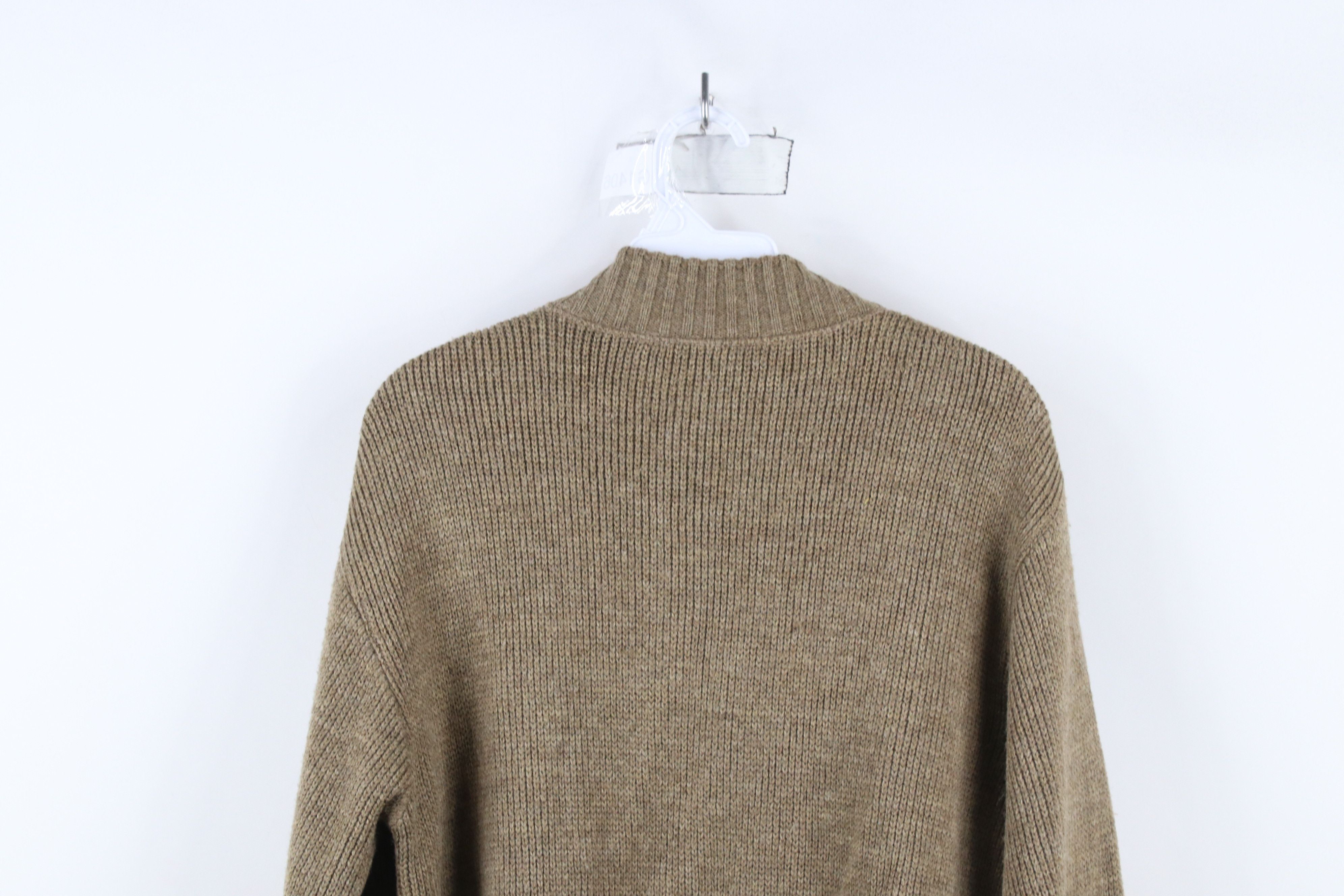 Vintage Vintage 90s Streetwear Knit Pullover Henley Sweater Brown Size US M / EU 48-50 / 2 - 10 Thumbnail