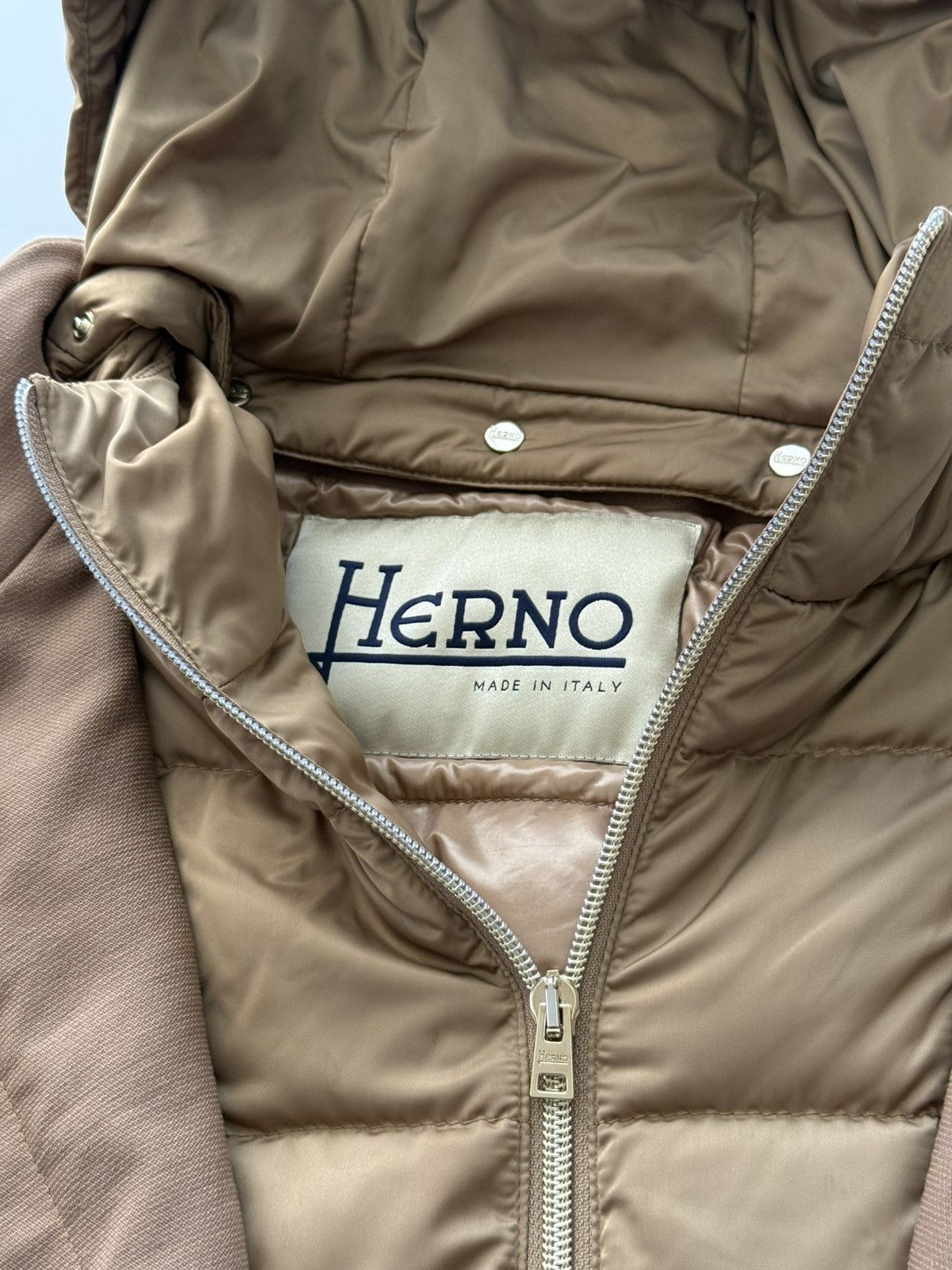 Herno Herno Brown Tan Detachable Collar Puffer Coat Jacket Wool Size M / US 6-8 / IT 42-44 - 8 Thumbnail