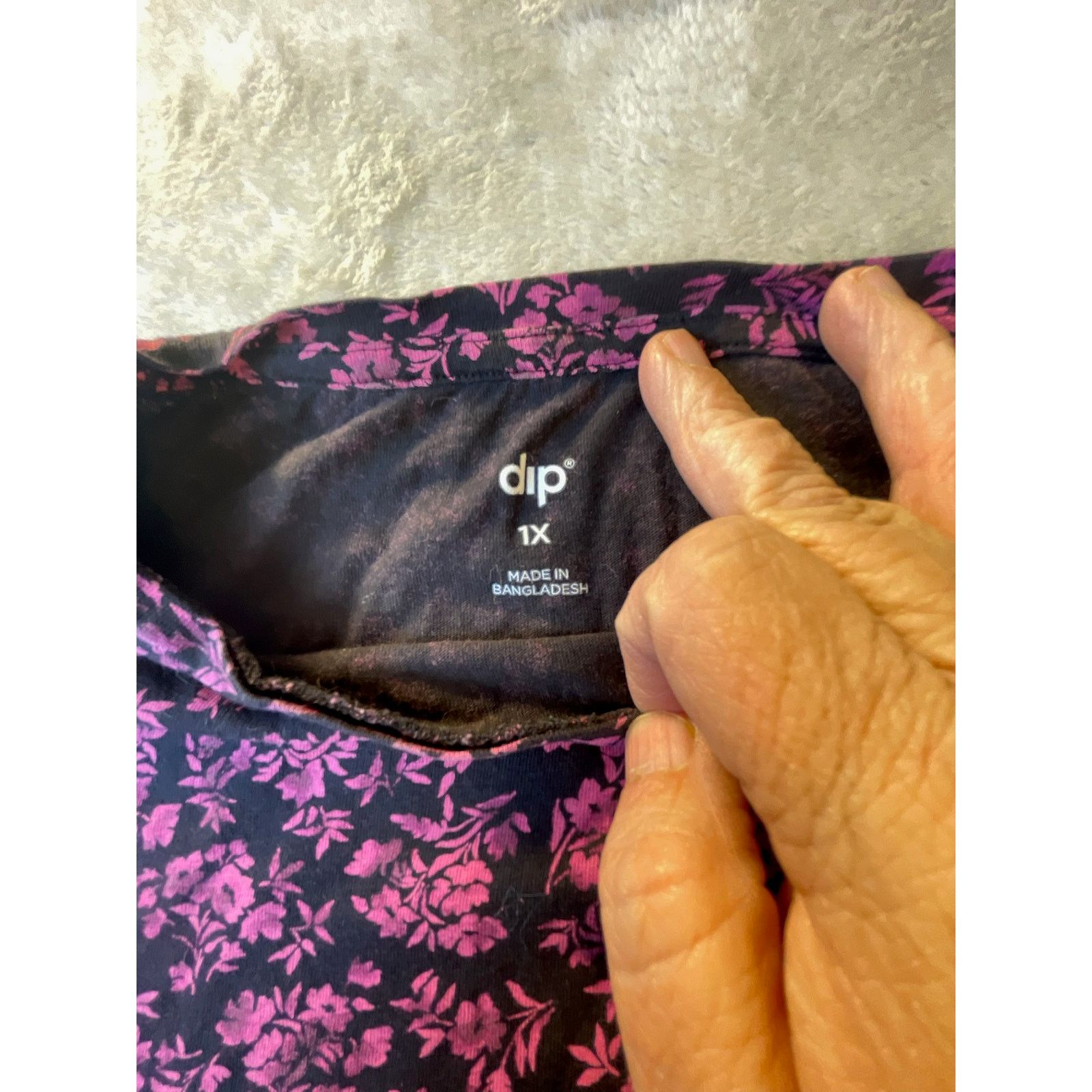 Other Dip Women's Long-Sleeve Floral Print Shirt Black Pink 1X Size XL / US 12-14 / IT 48-50 - 3 Thumbnail