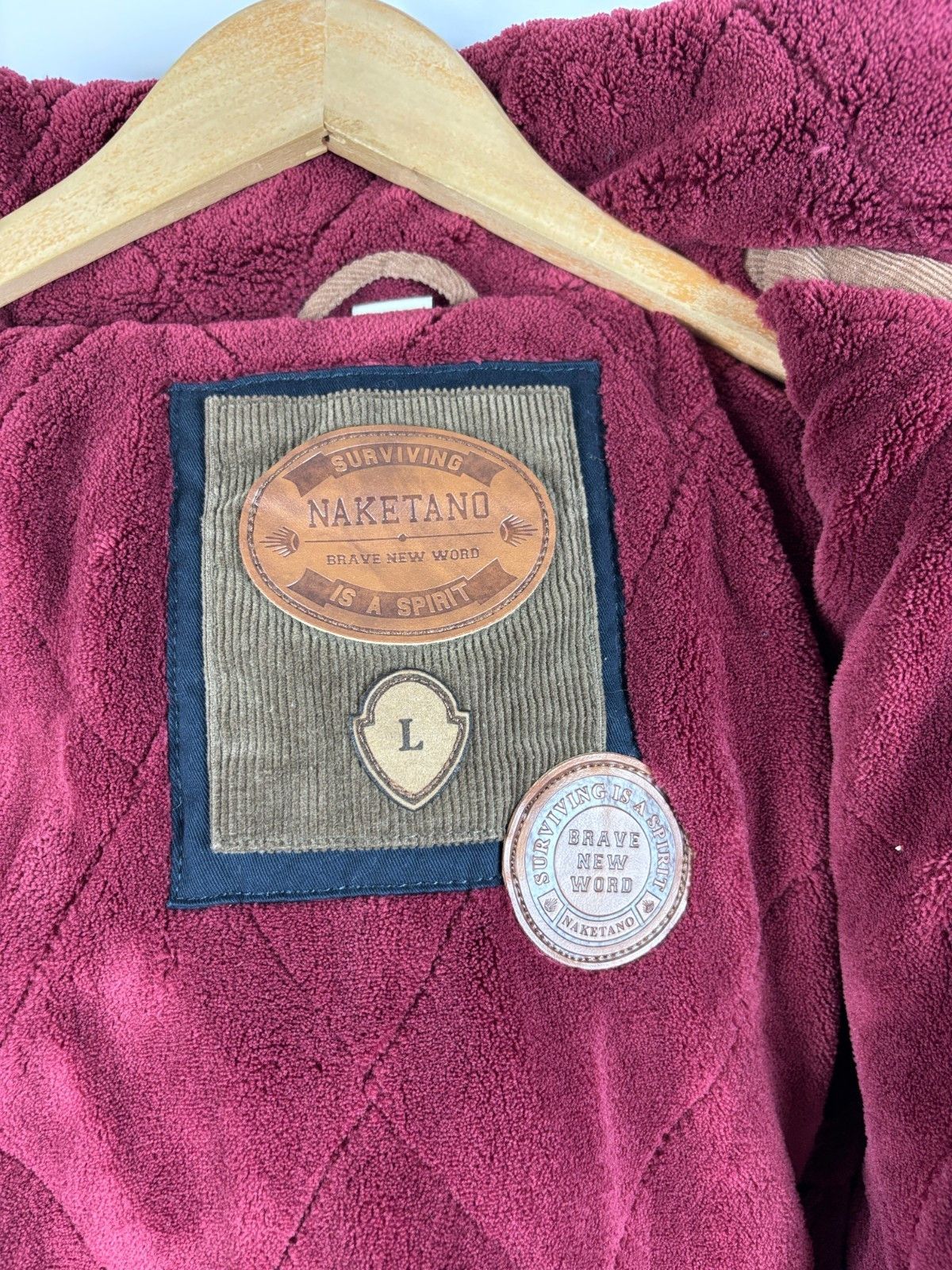 Naketano Womens Naketano Full Zip Warm Hooded Jacket Burgundy Size L Size L / US 10 / IT 46 - 9 Thumbnail