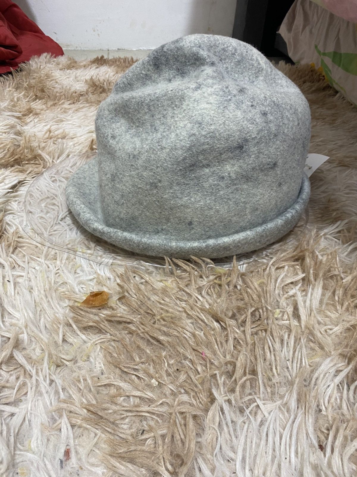 Japanese Brand KAMILAVKA Crumpled Wool Hat – Handmade in Japan – Size ONE SIZE - 2 Thumbnail