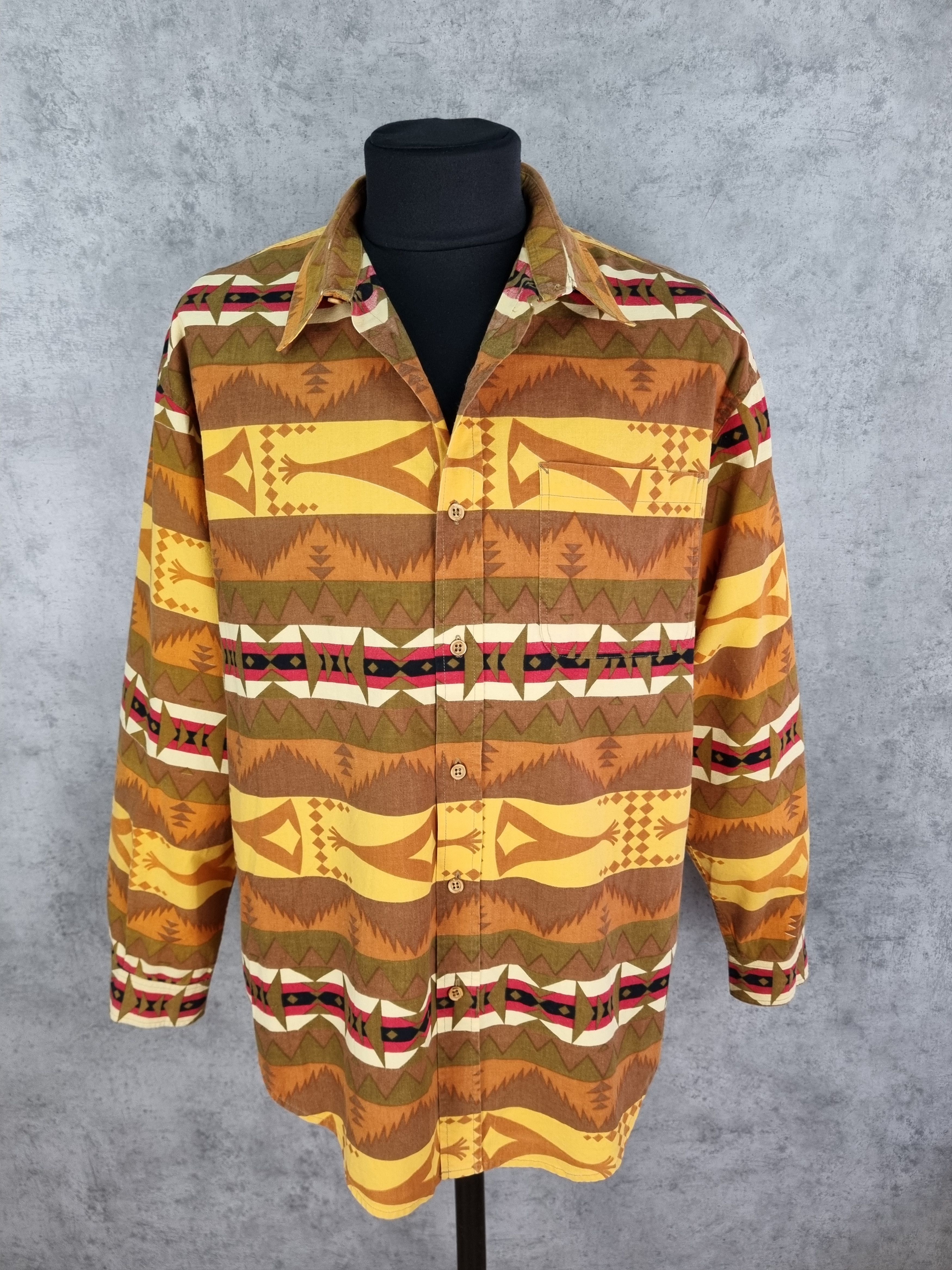 Chevignon × Native Rare size 80s Chevignon Navajo Vintage Shirt Button ups Size US XXL / EU 58 / 5 - 2 Thumbnail