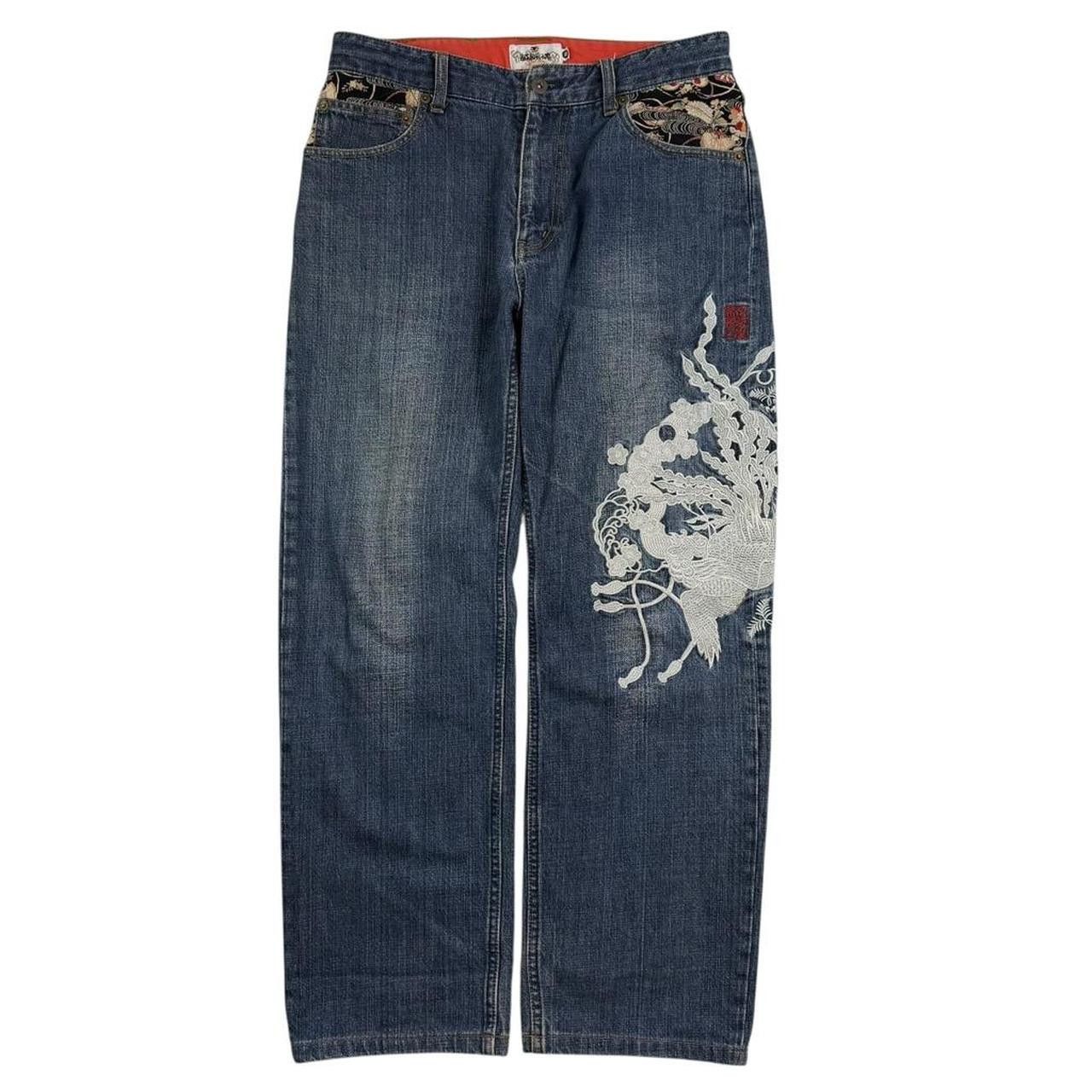 Karakuri Tamashii Karakuri Tamashii Embroidered Japanese Denim Jeans Waist 31 Size US 31 - 7 Thumbnail