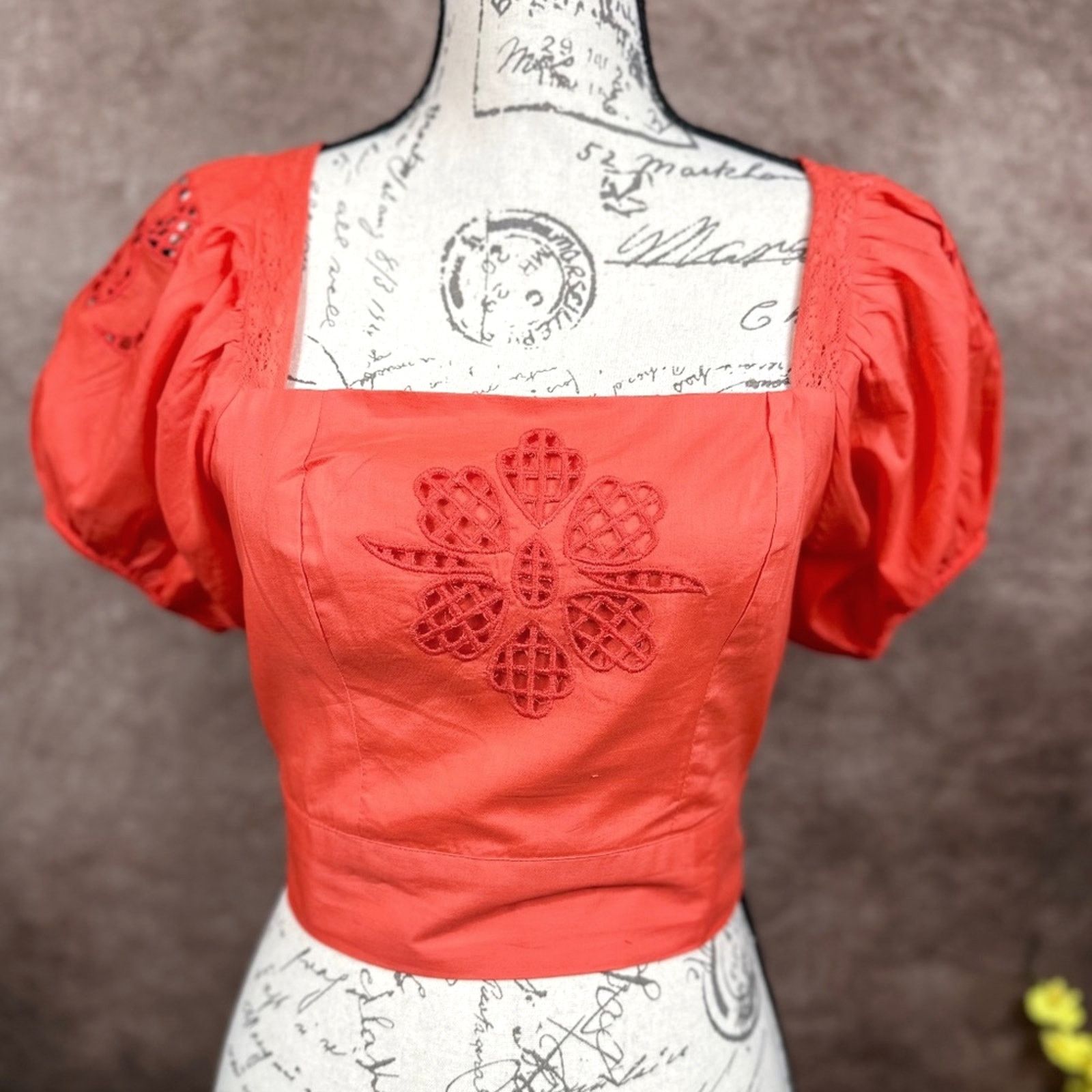 Other Band of the Free Tie Back Short Sleeve Entrada Top Orange S Size S / US 4 / IT 40 - 7 Thumbnail