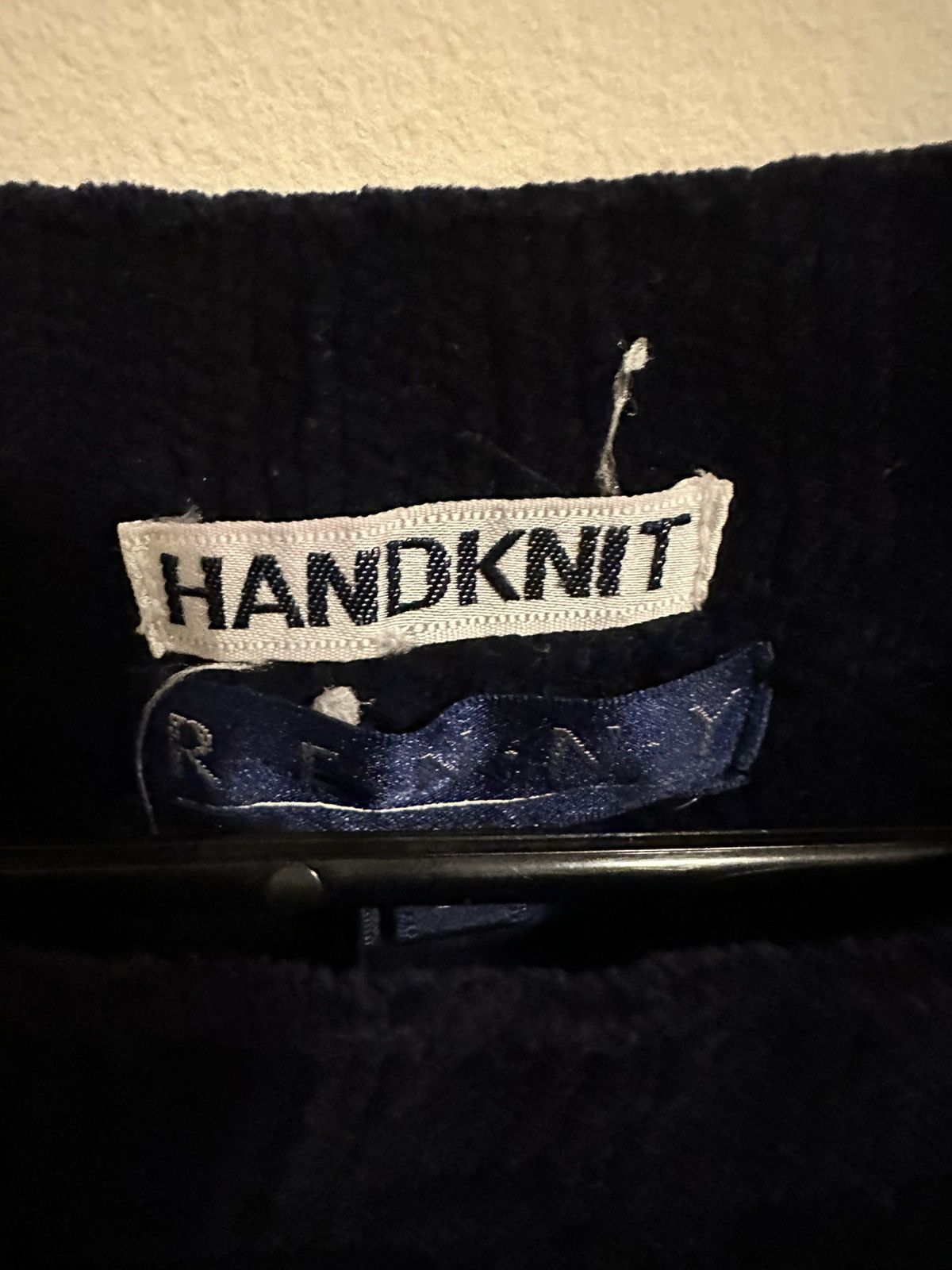 Vintage Hand Knit Distressed Navy Blue Sweater Size US M / EU 48-50 / 2 - 3 Thumbnail