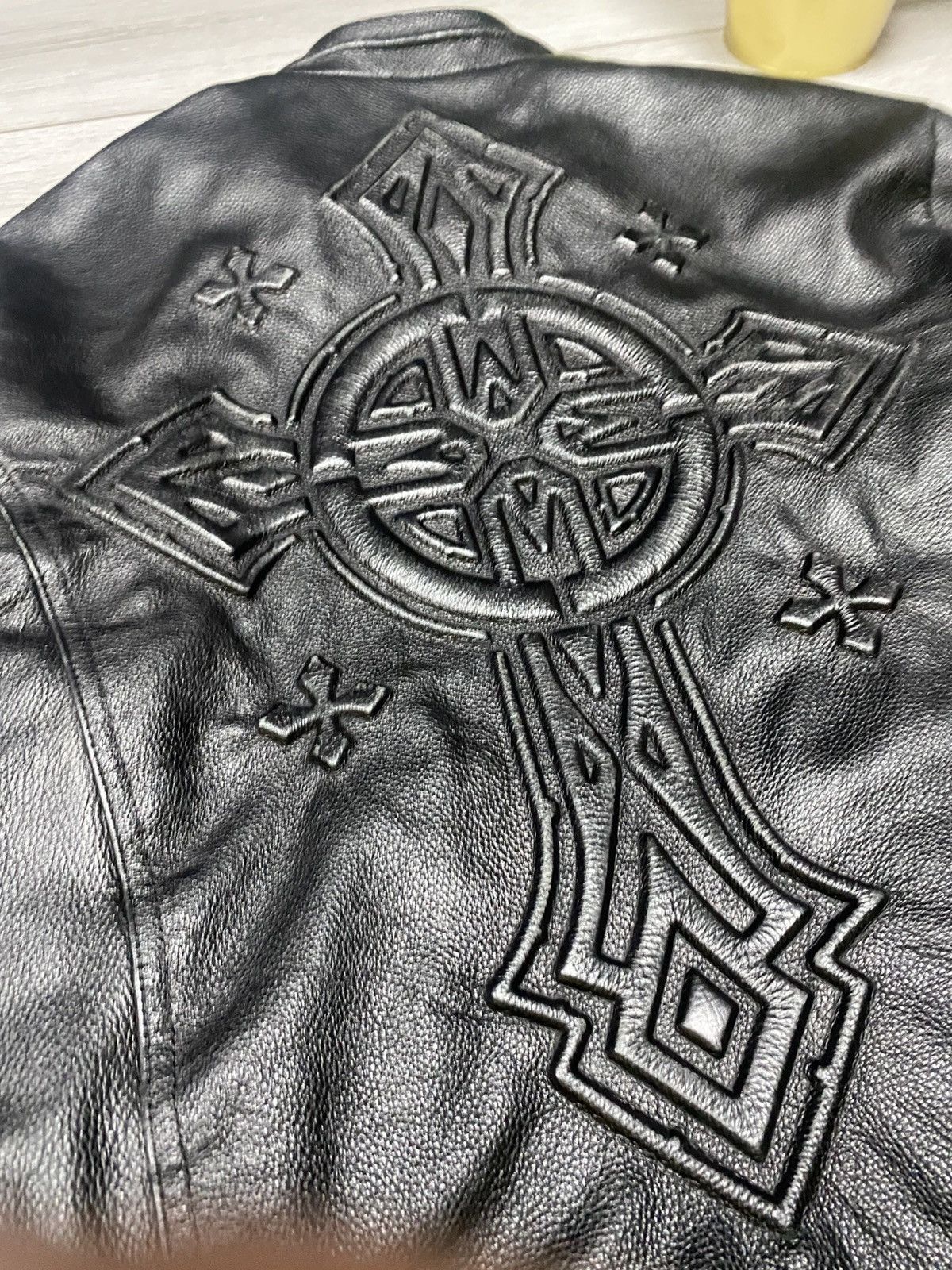 Affliction Affliction style big 3d cross Affiliation leather jacket Size US M / EU 48-50 / 2 - 4 Thumbnail