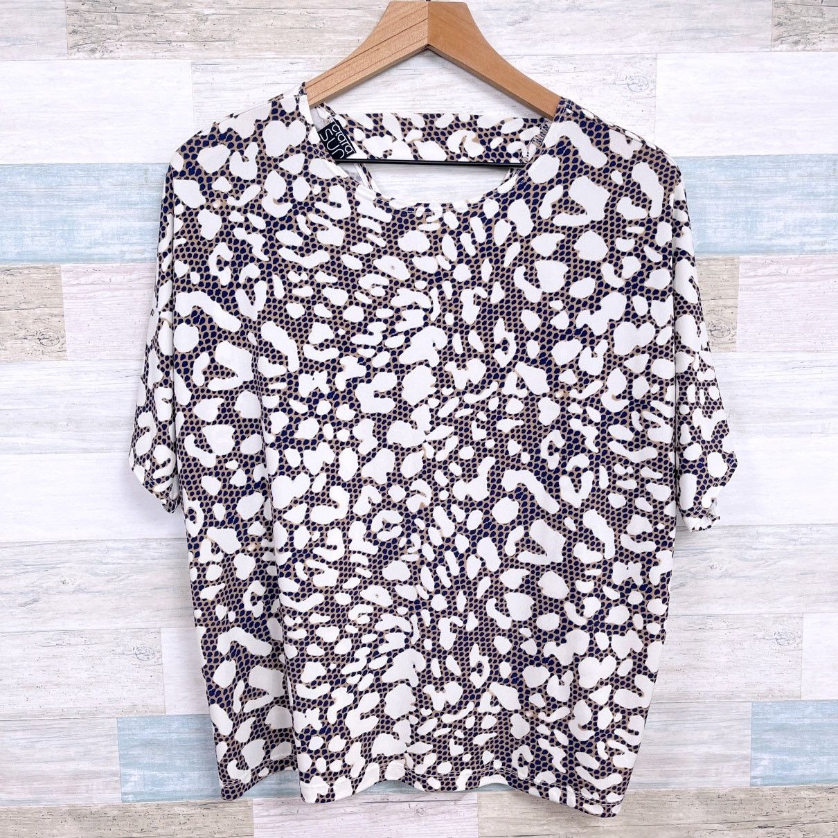 Other Clara Sun Woo Leopard Print Dolman Blouse Beige Blue Work S Size S / US 4 / IT 40 - 1 Thumbnail