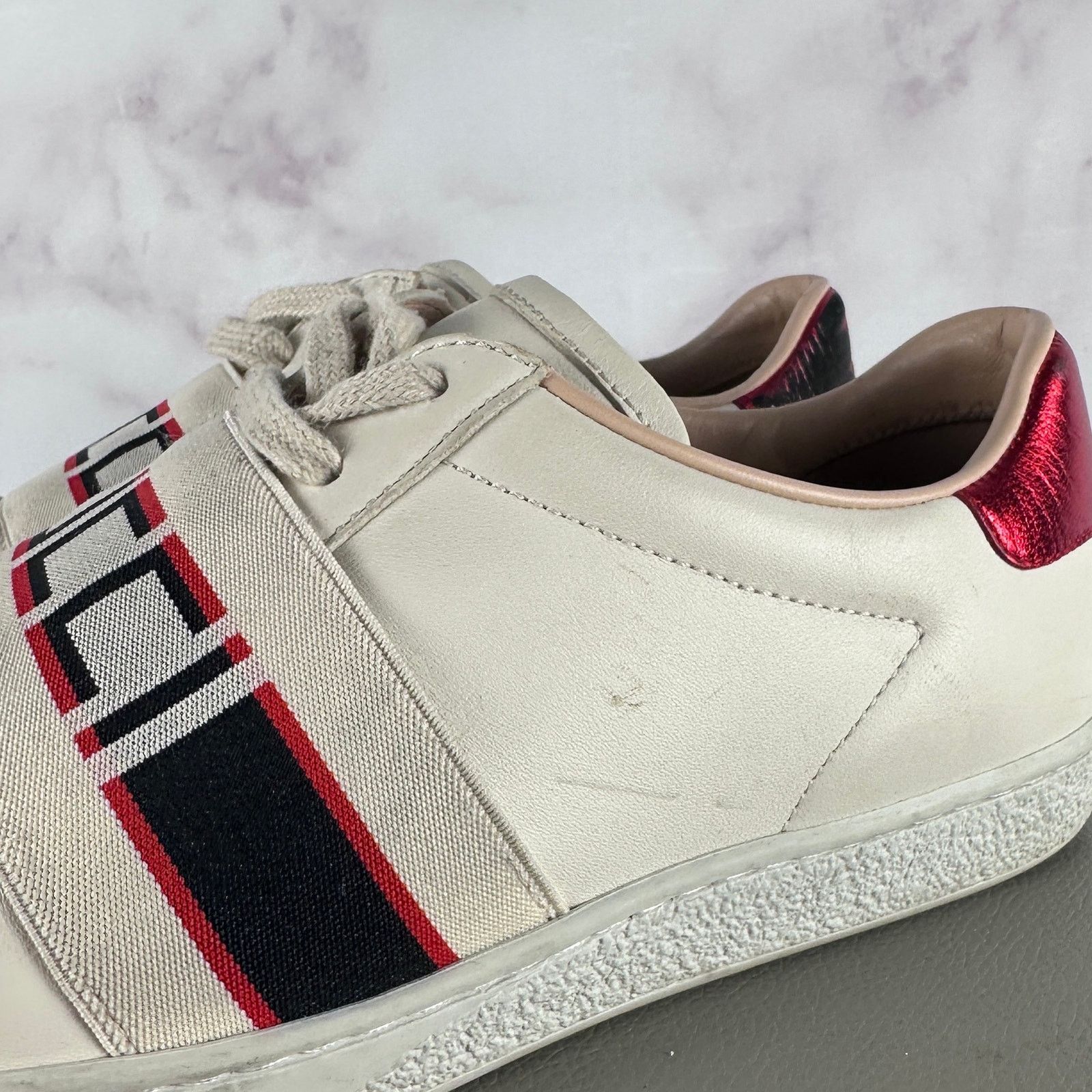 Gucci Ace Stripe White Low Sneaker Size US 5.5 / IT 35.5 - 3 Thumbnail