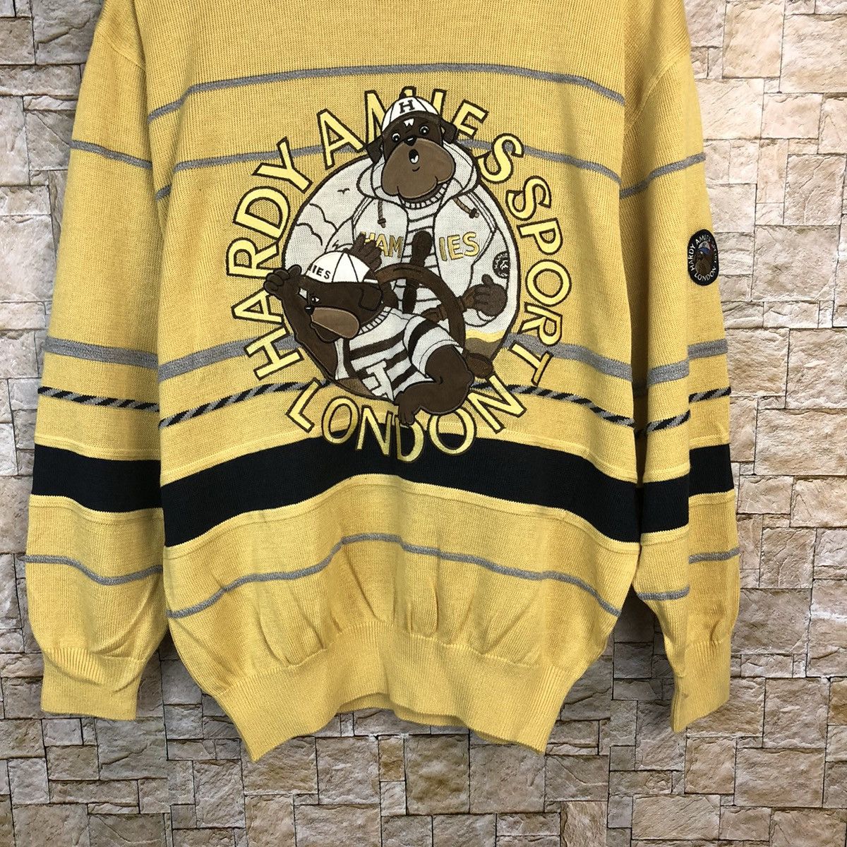 Hardy Amies × Vintage Hardy Amies Sport Yellow Sweatshirt #A484 Size US L / EU 52-54 / 3 - 3 Thumbnail
