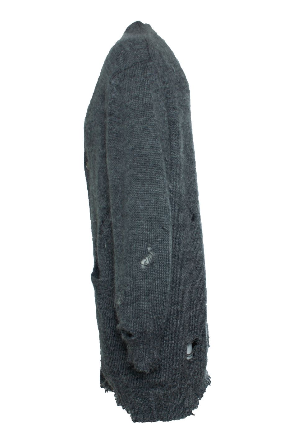 Alexander McQueen Alexander McQueen, Grey distressed cardigan Size US M / EU 48-50 / 2 - 4 Thumbnail