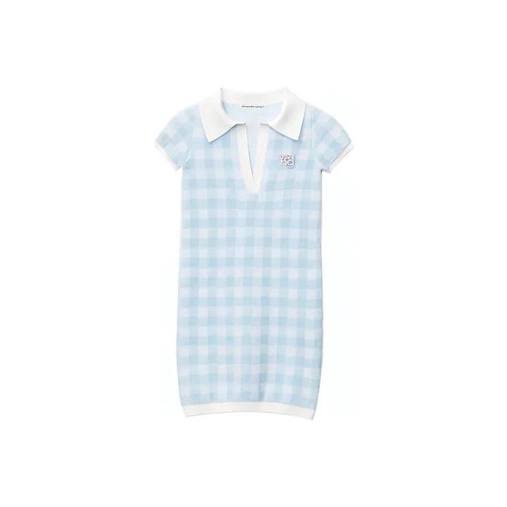 Alexander Wang Alexander Wang SS21 Checkered V-Neck Polo Dress 0079 Size XS / US 0-2 / IT 36-38 - 1 Thumbnail
