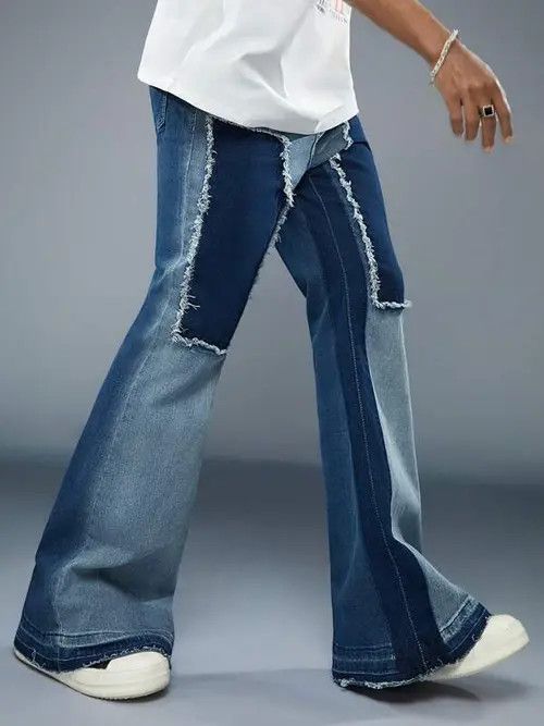 Japanese Brand Koyama x Kouda Wide Leg Y2k Patchworkeans Flare Size US 32 / EU 48 - 1 Thumbnail