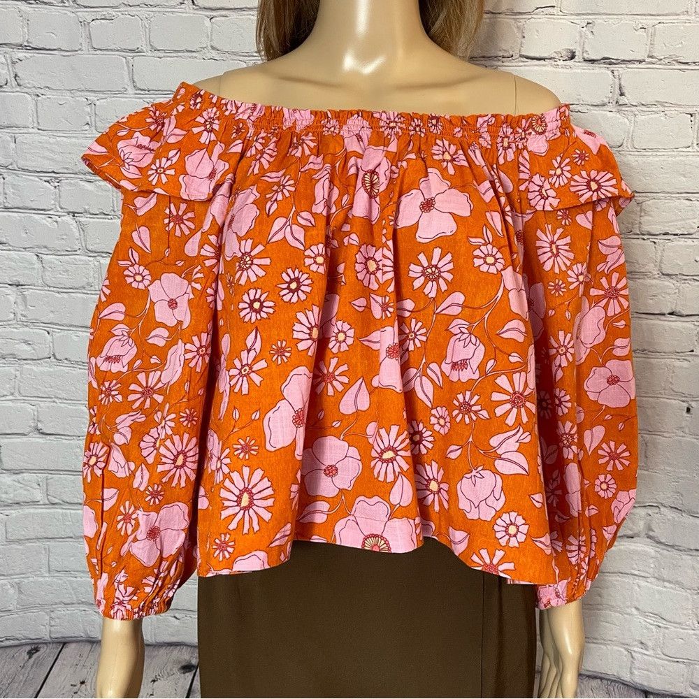 Free People NWT New $98 Free People Miss Daisy Printed Cotton Top Size Size XS / US 0-2 / IT 36-38 - 9 Thumbnail