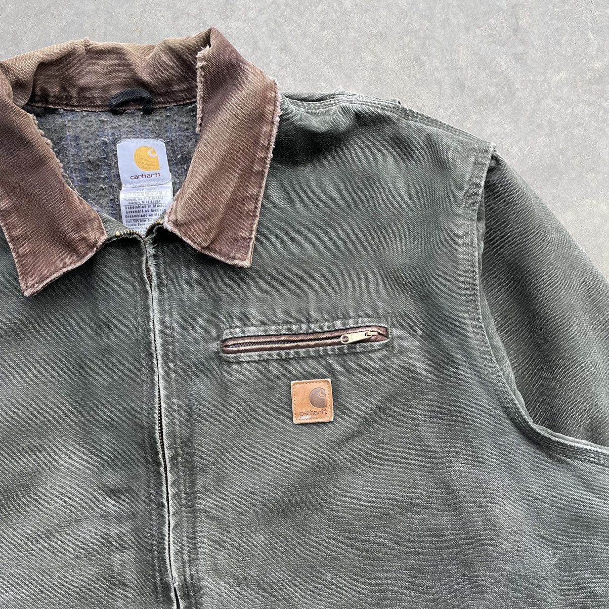 Carhartt × Vintage Vintage Moss Green Carhartt Detroit Jacket Blanket Lined 90s Size US XXL / EU 58 / 5 - 3 Thumbnail