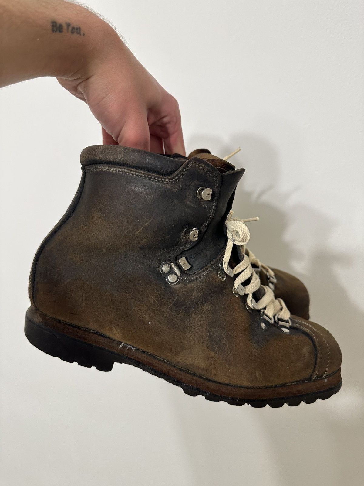 Vintage Vintage Military Brown Leather Boots Y2K style Size US 10 / EU 43 - 4 Thumbnail