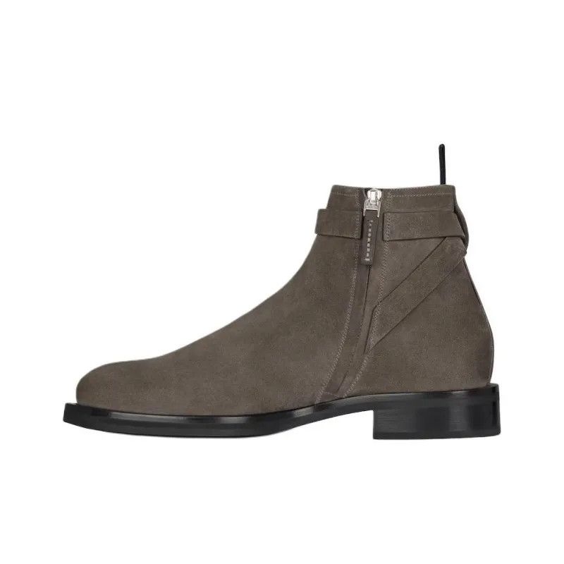 Givenchy o1srvl11e0925 Lock Ankle Boots in Suede in Dark Grey Size US 12 / EU 45 - 3 Thumbnail