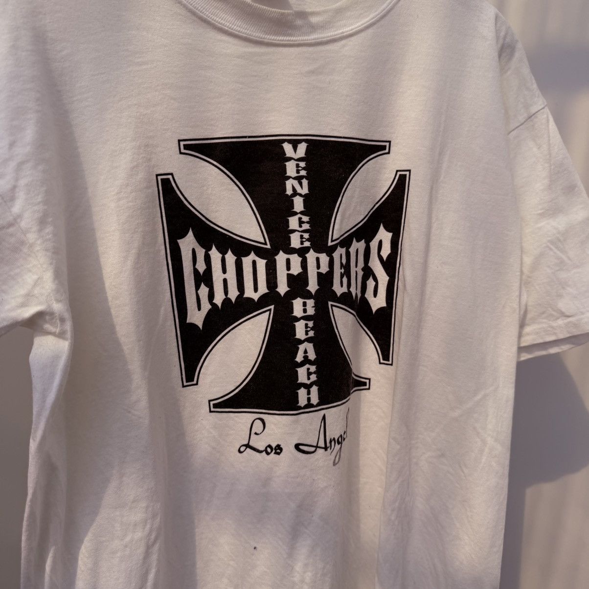 Vintage Venice Beach Choppers Los Angeles Cross Logo T-Shirt Size US M / EU 48-50 / 2 - 2 Thumbnail