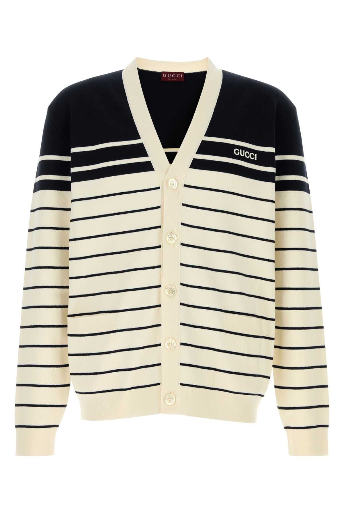 【送料&関税込】Gucci Embroidered Stretch Wool Blend Cardiga Gucci Embroidered Stretch Wool Blend Reversible Cardigan