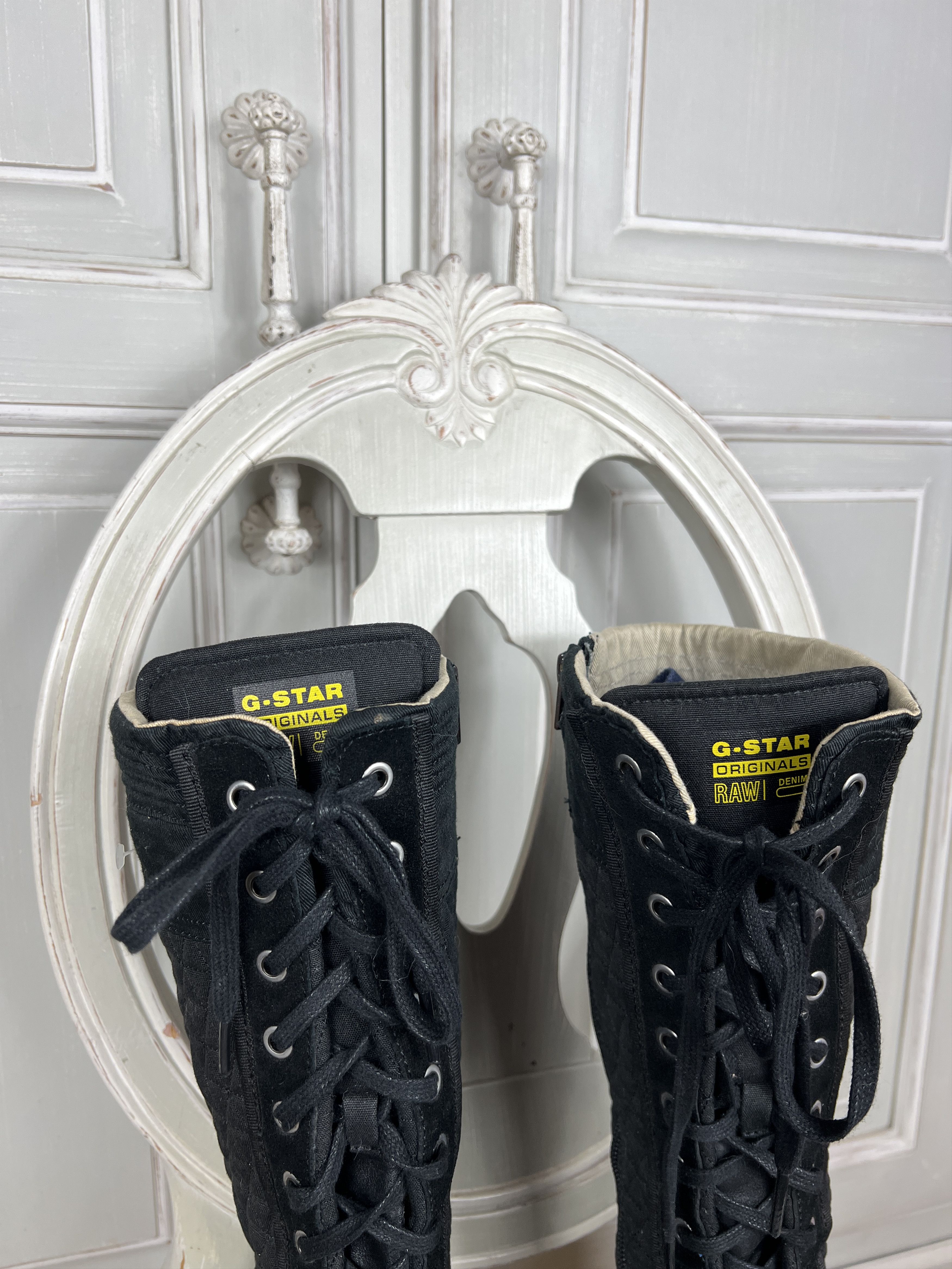 G-Star × Vintage VINTAGE G STAR HIGH LACE UP MOTO RACING BOOTS Size US 10 / IT 40 - 4 Thumbnail